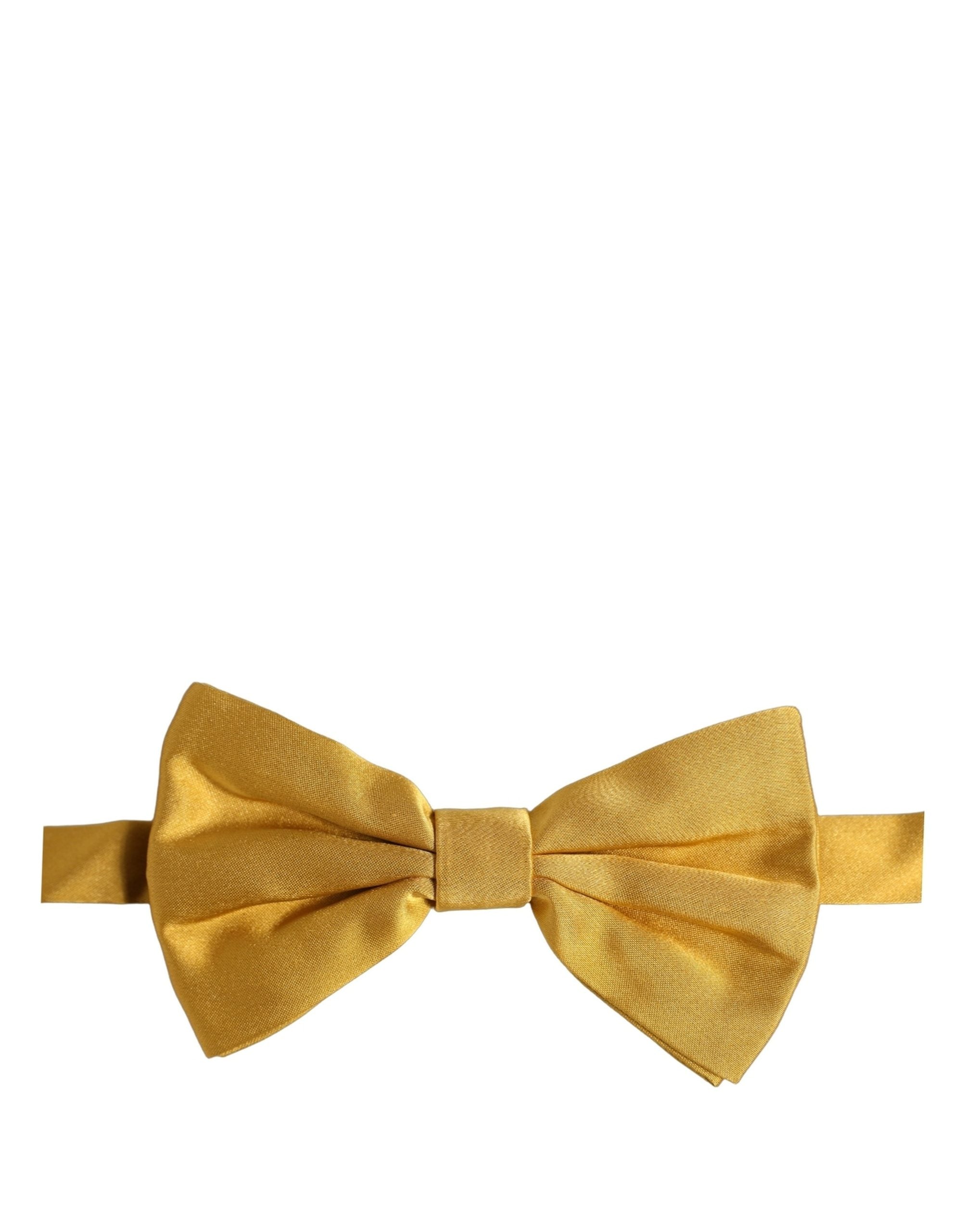 Dolce & Gabbana Yellow Silk Bow Tie - Timeless Luxury Accessory