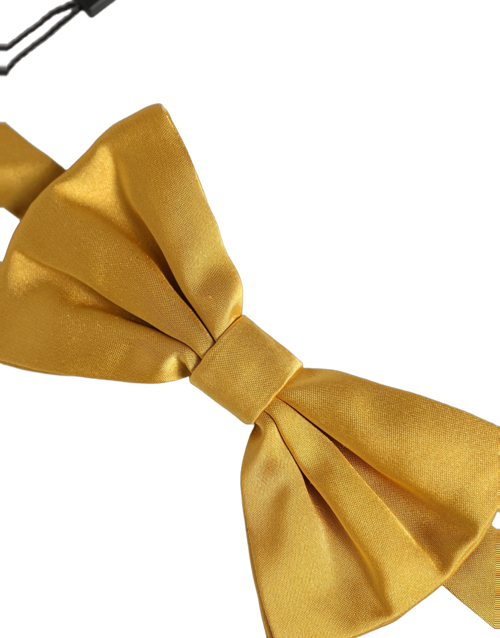 Dolce & Gabbana Silk Bow Tie - Timeless Elegance in Yellow