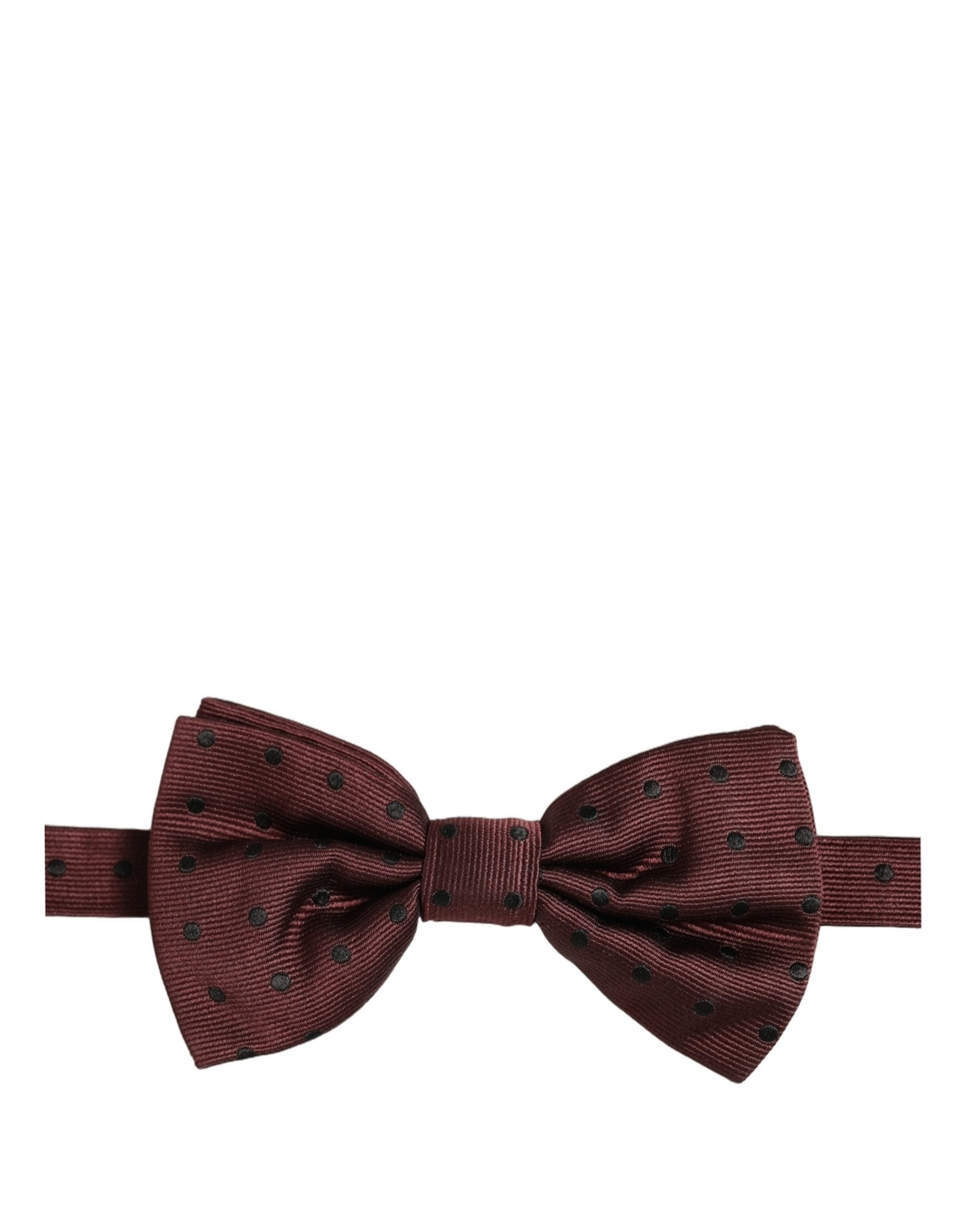 Dolce & Gabbana Burgundy Silk Polka Dot Bow Tie - Timeless Elegance