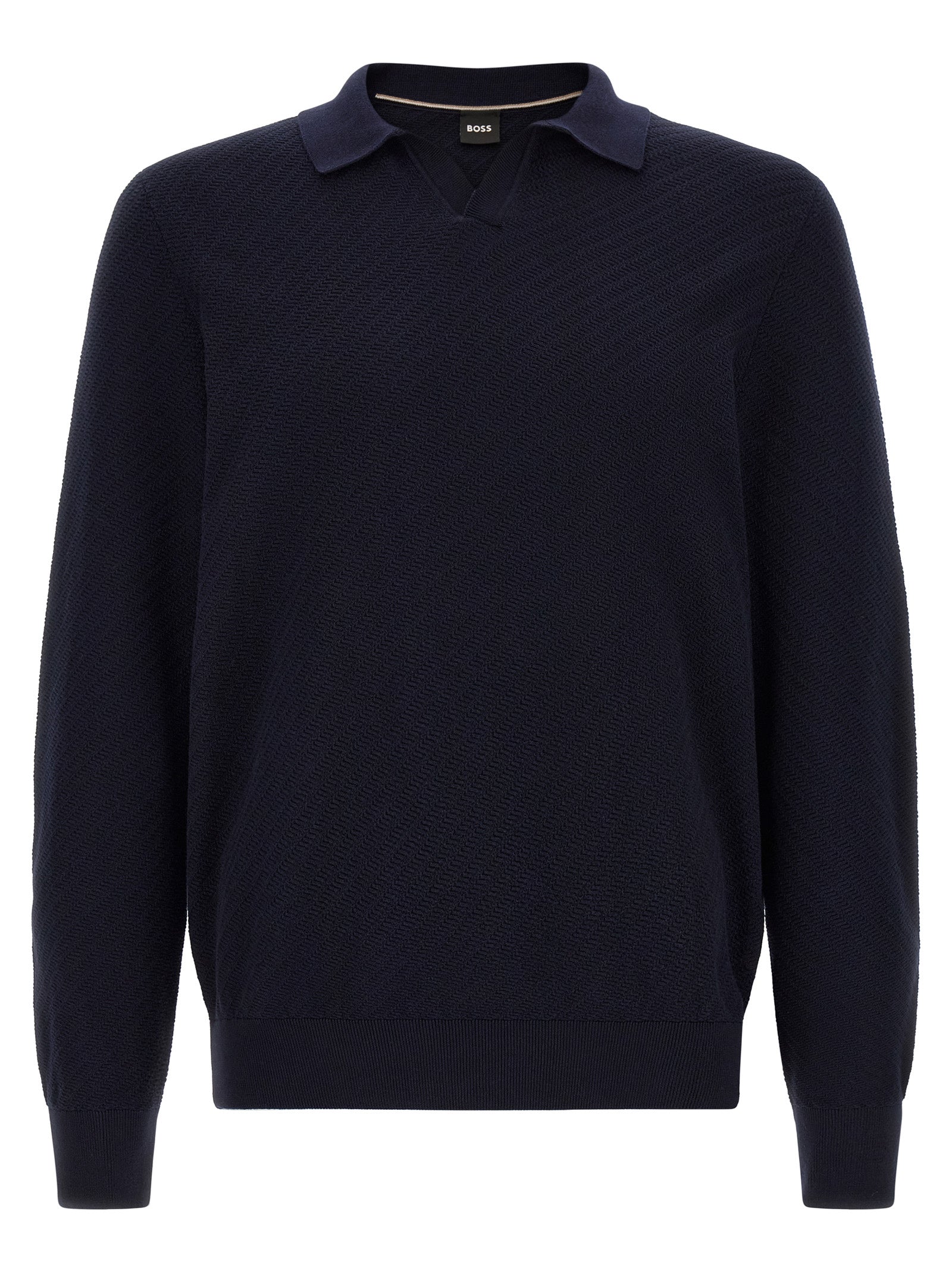 Indulge in the elegance of the Hugo Boss Blue Cotton Polo Shirt, a timeless piece crafted from pure cotton, perfect for those who embody sophistication and luxury.