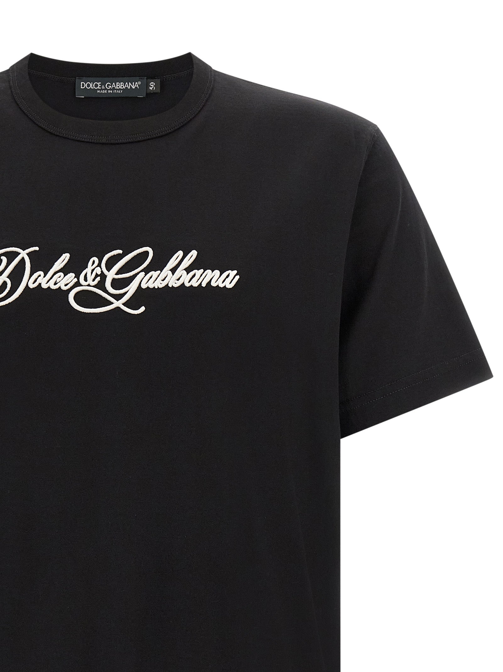 Elevate your wardrobe with the Dolce & Gabbana Black Cotton T-Shirt, a blend of timeless elegance and modern sophistication, crafted for those who embody luxury.