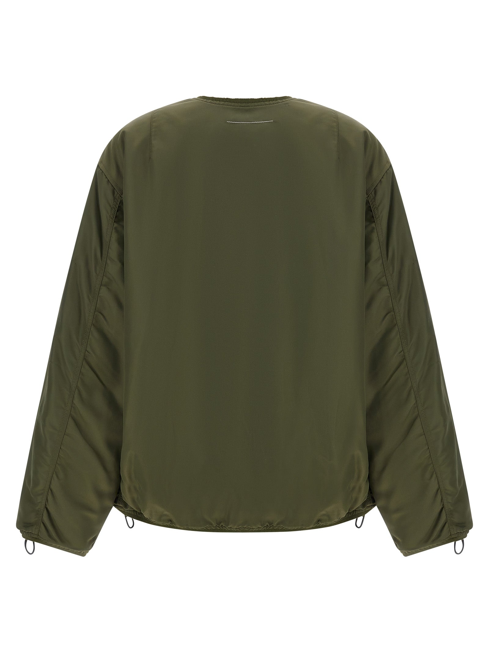 Elevate your wardrobe with the MM6 Maison Margiela Bicolor Polyamide Bomber, a striking blend of bold design and luxurious craftsmanship, perfect for making a statement.