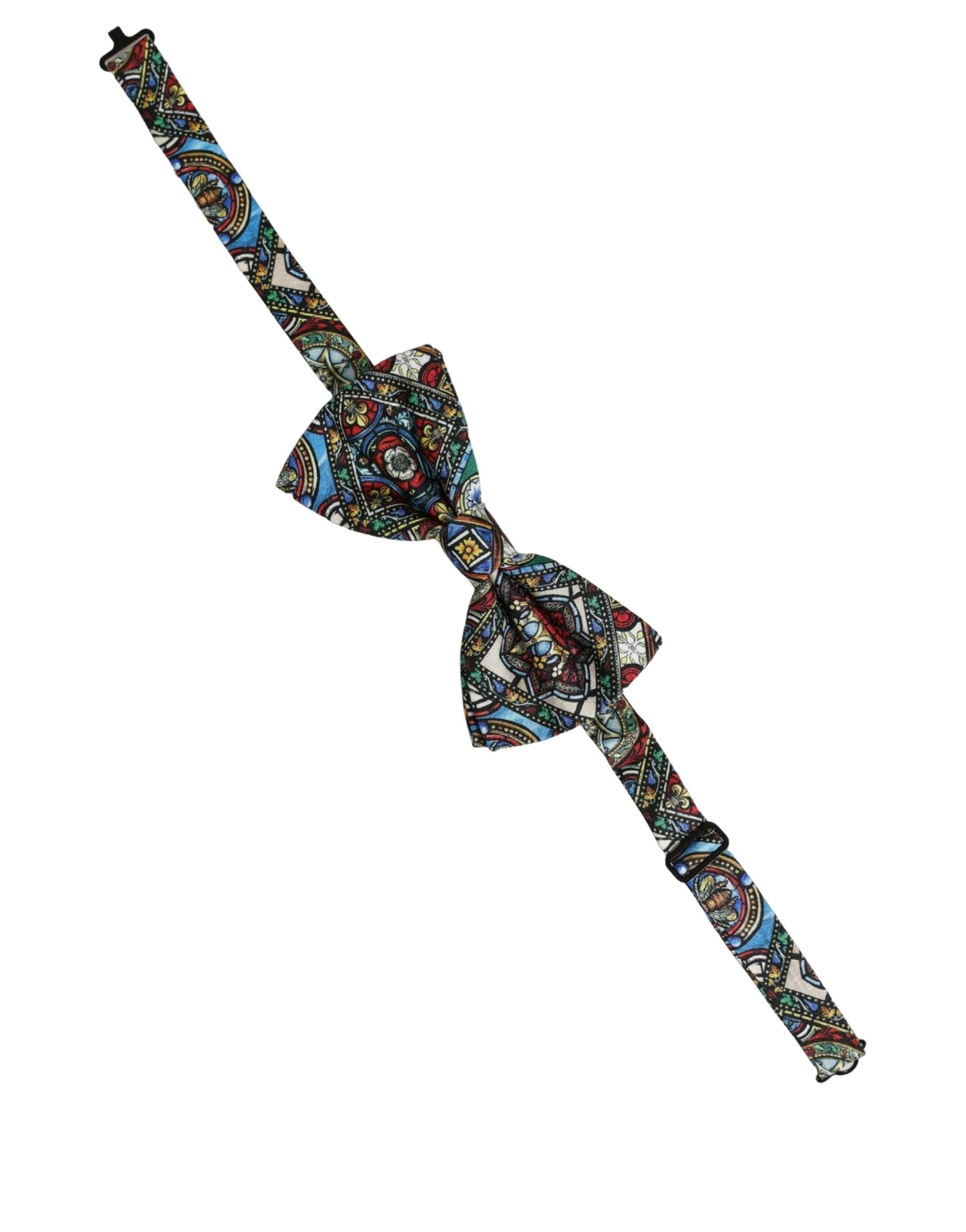 Dolce & Gabbana Multicolor Silk Papillon Bow Tie for Elegance