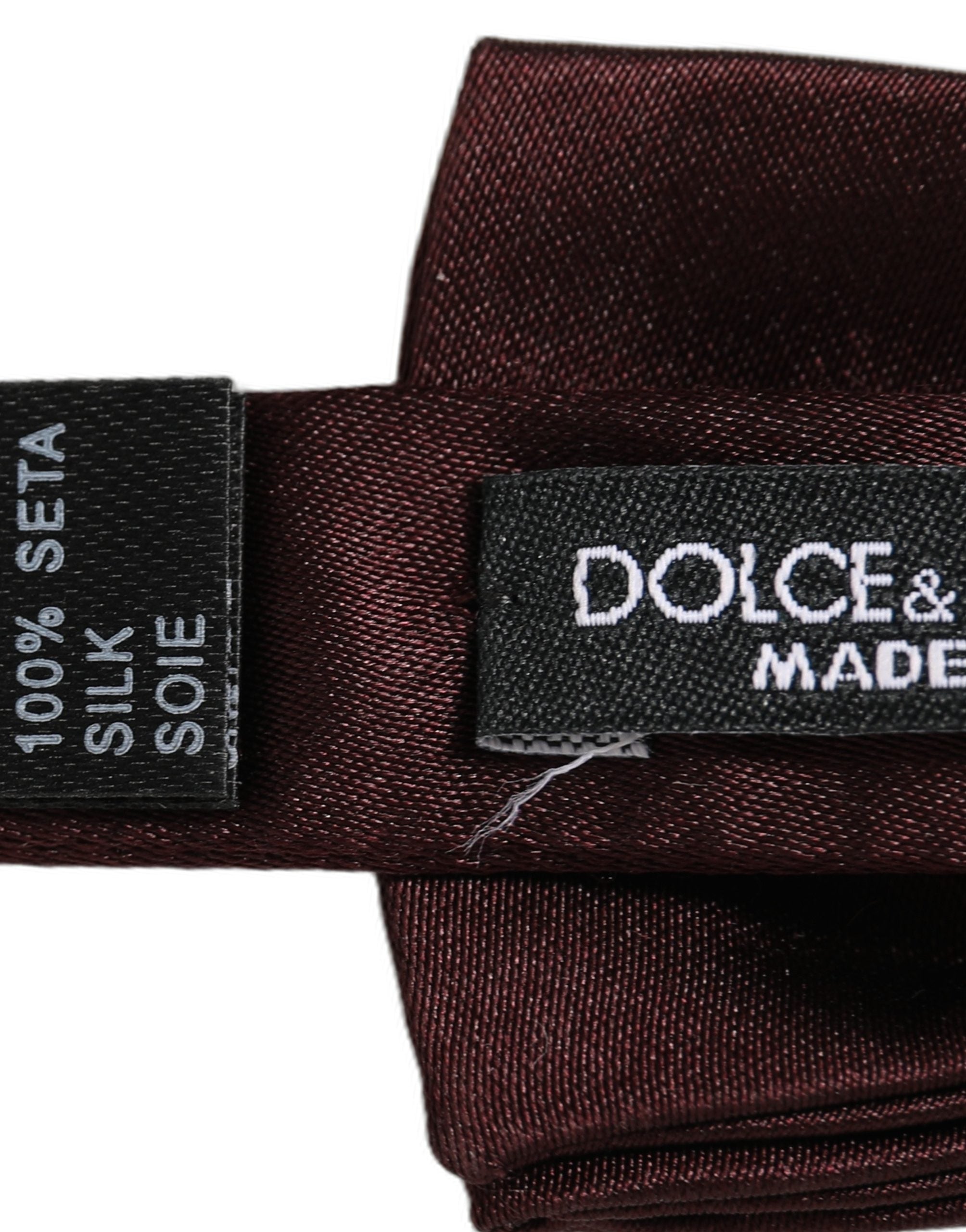 Dolce & Gabbana Silk Brown Bow Tie - Timeless Luxury Accessory
