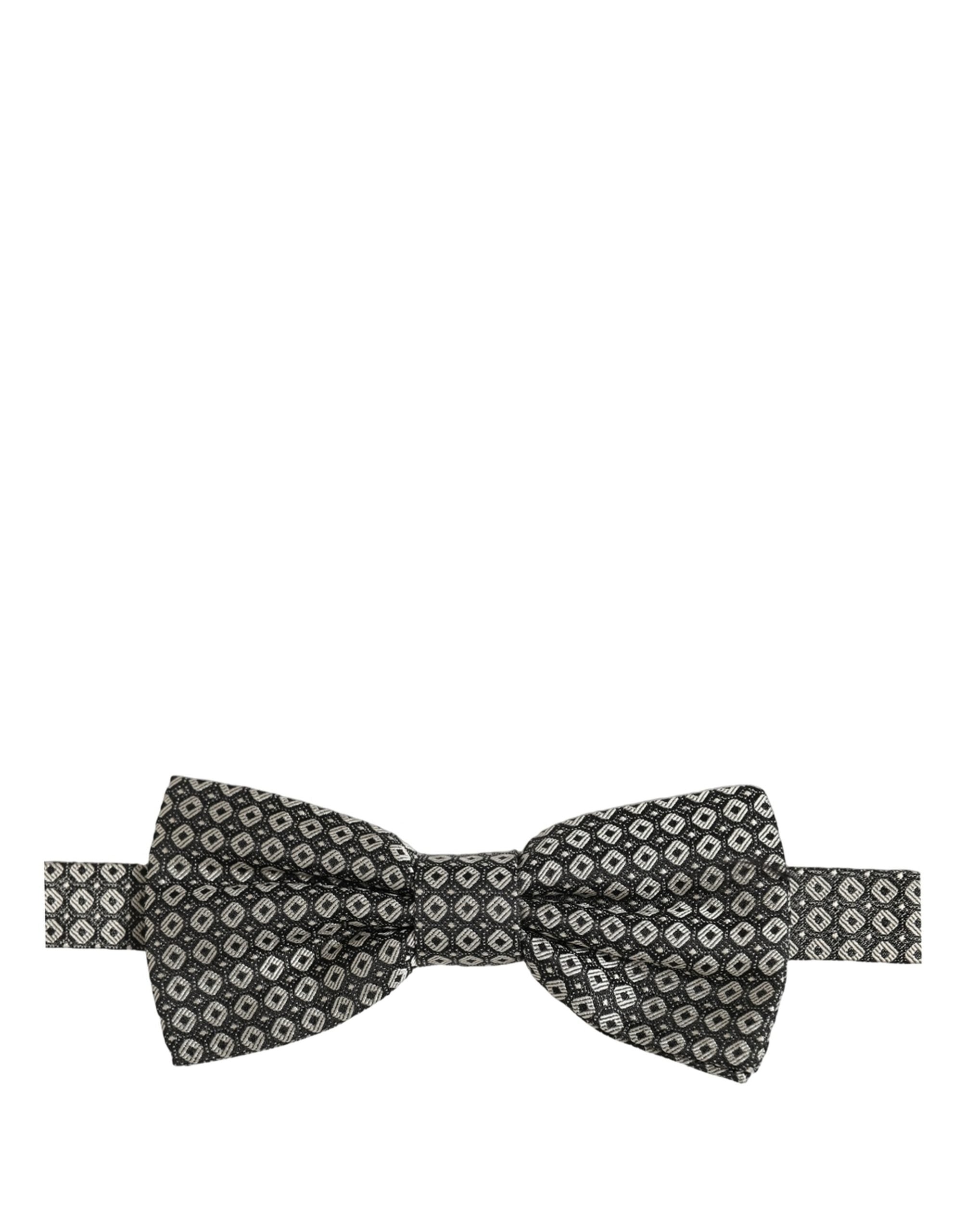 Dolce & Gabbana Gray Silk Bow Tie - Timeless Luxury Accessory