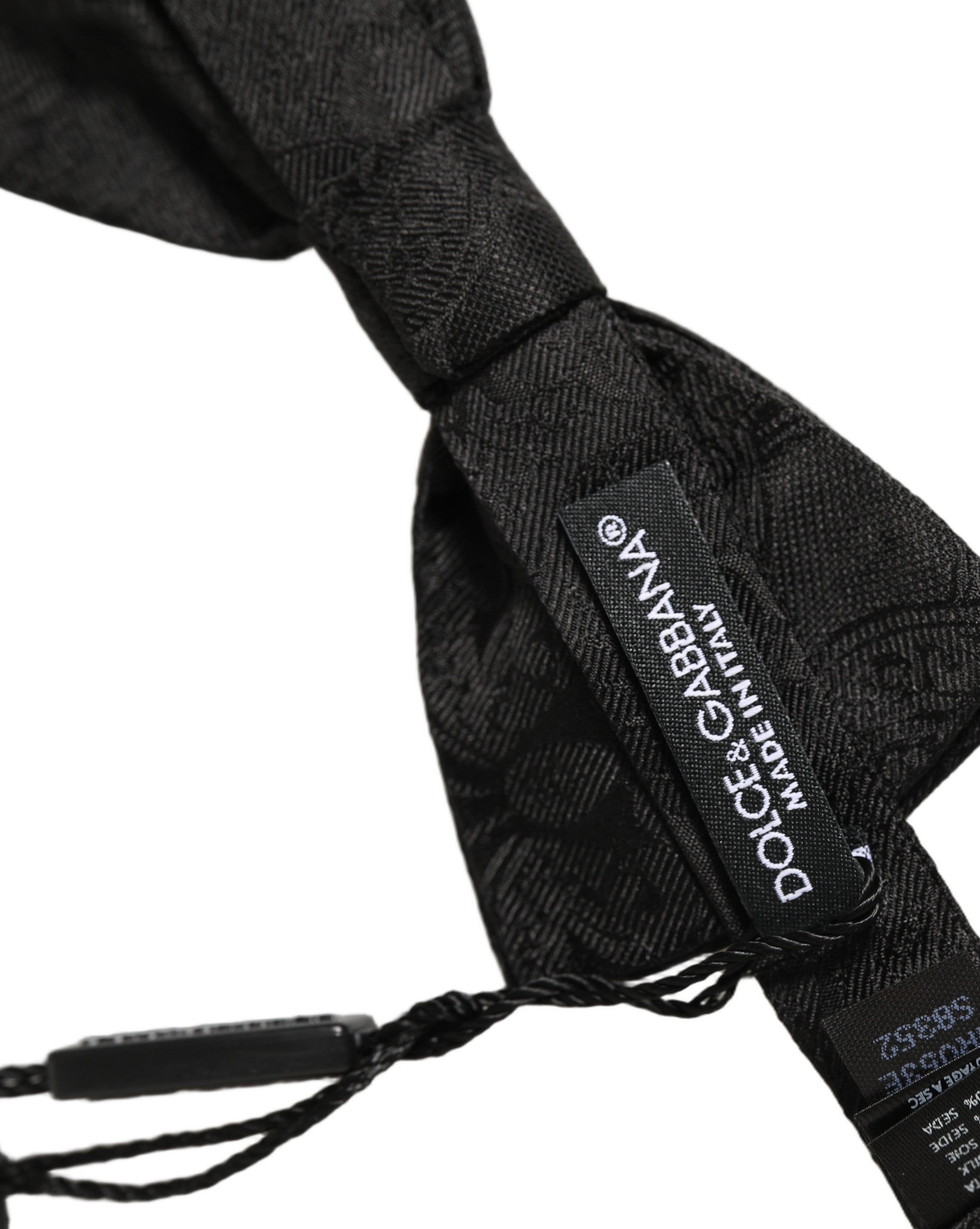 Dolce & Gabbana Black Paisley Silk Bow Tie - Timeless Elegance