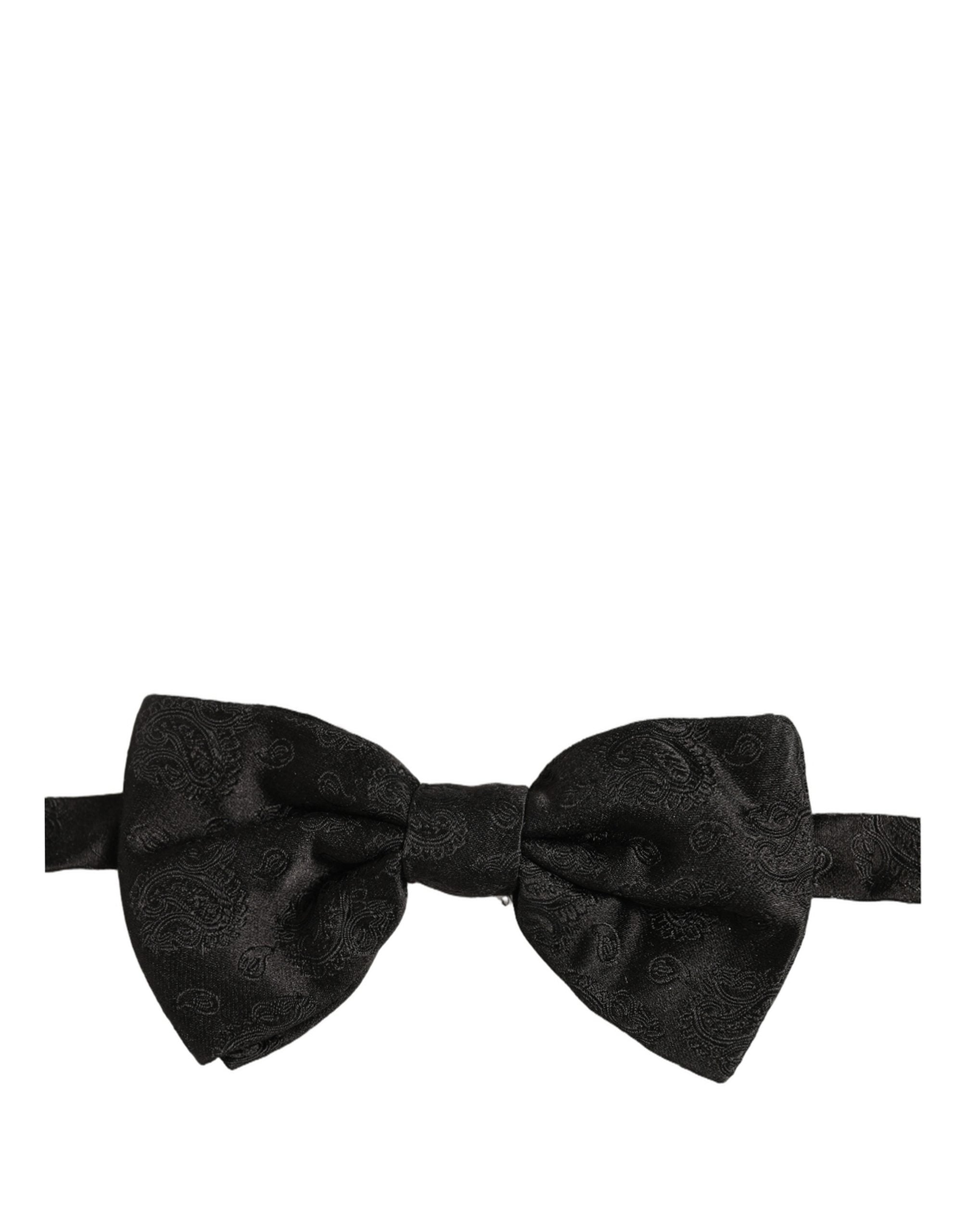 Dolce & Gabbana Black Silk Adjustable Bow Tie for Timeless Elegance