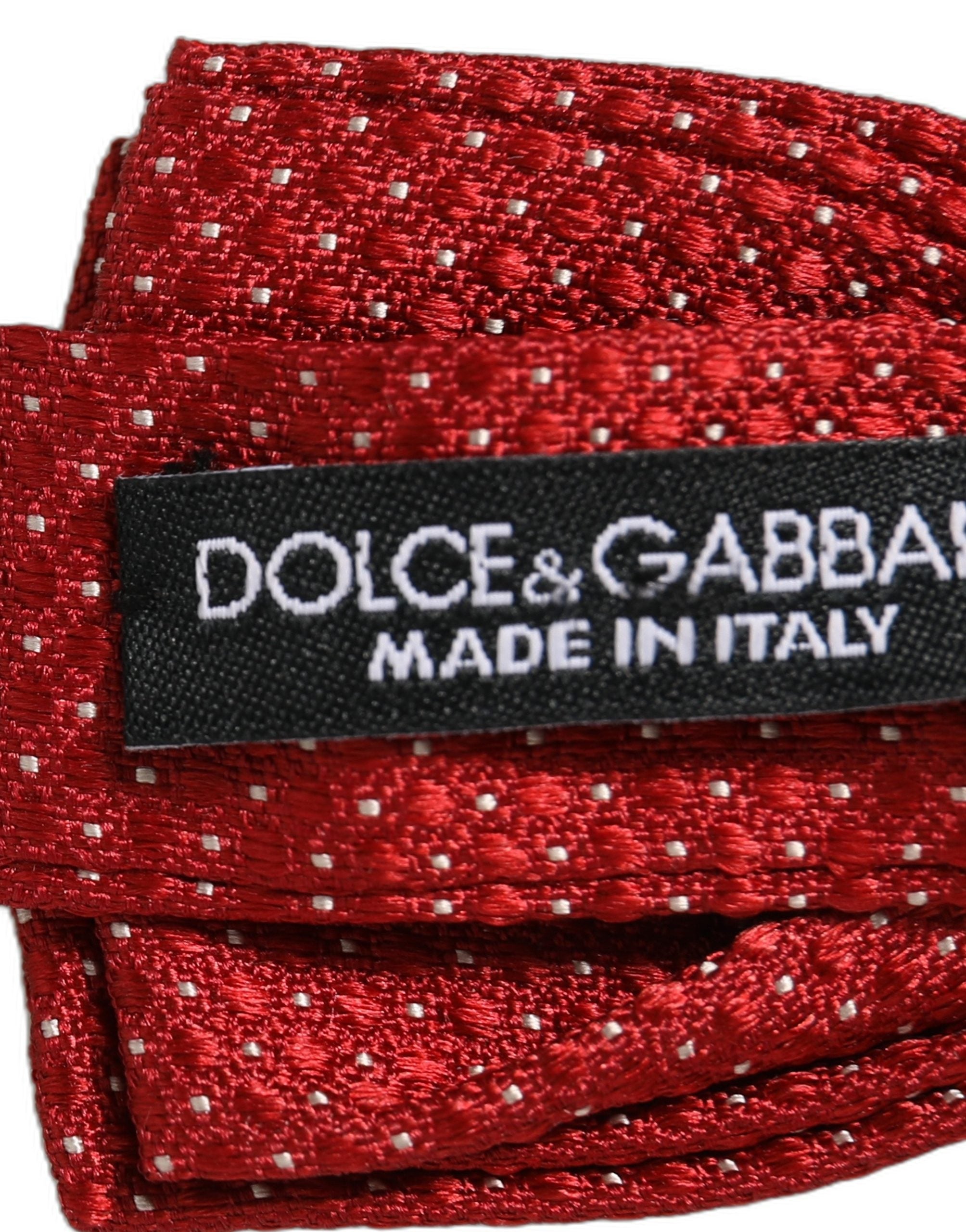 Dolce & Gabbana Red Silk Polka Dot Bow Tie - Timeless Elegance