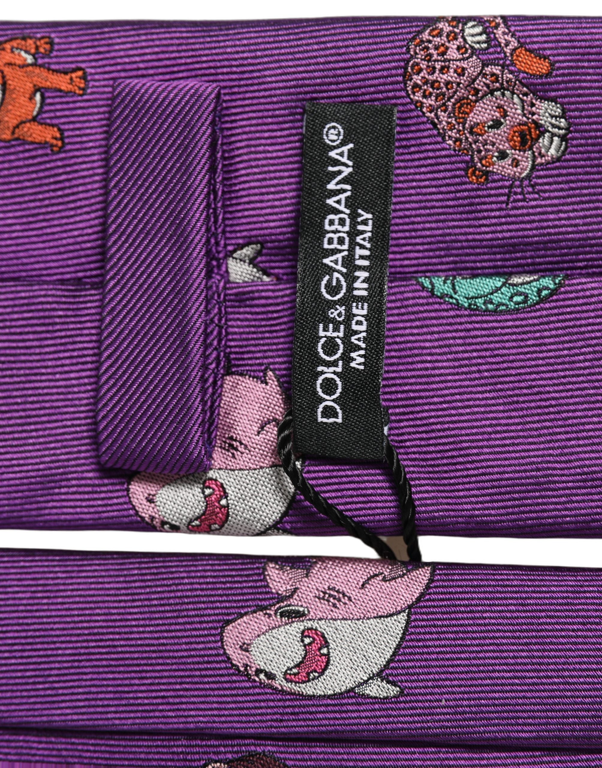 Dolce & Gabbana Purple Silk Necktie - Exquisite Italian Luxury