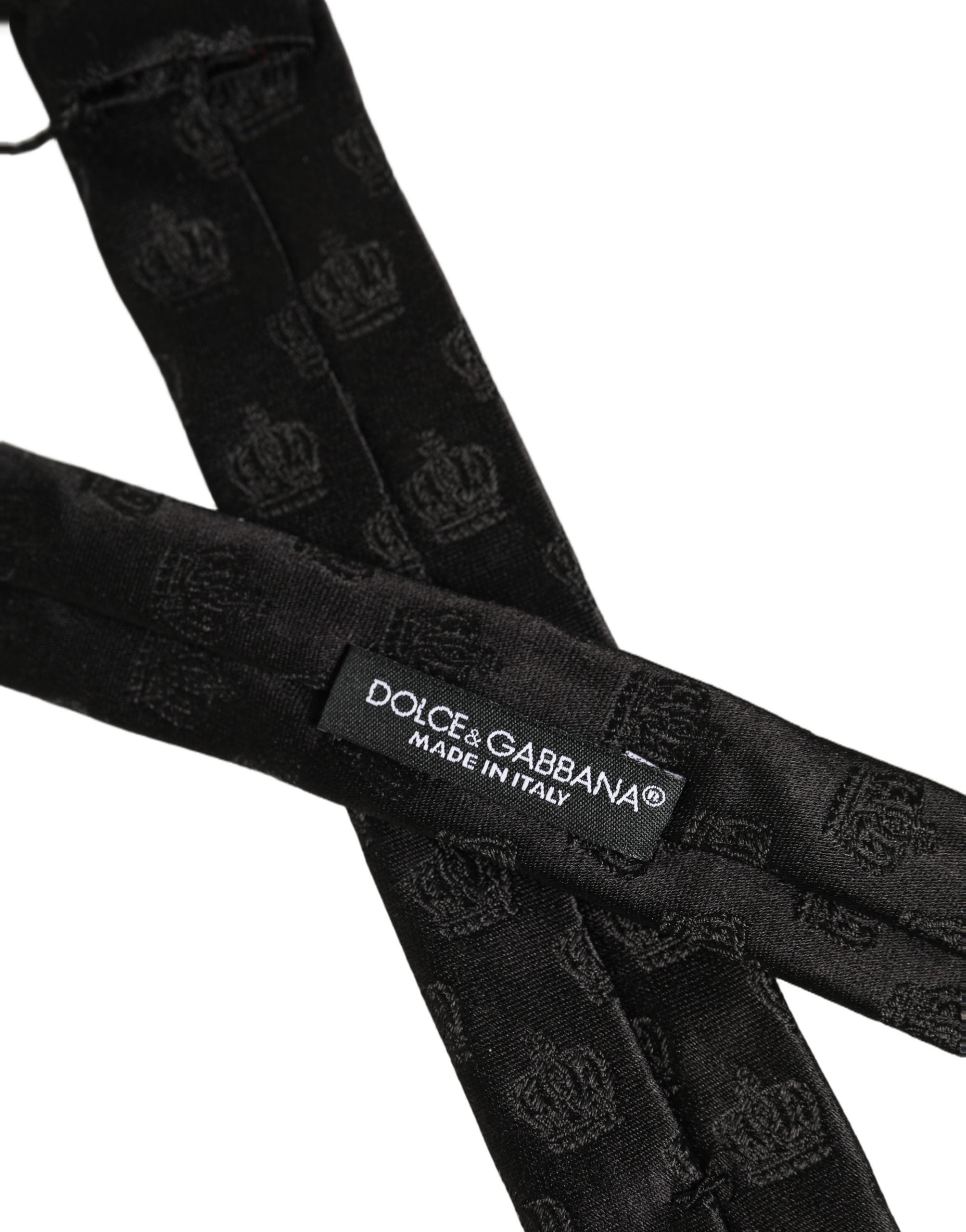 Dolce & Gabbana Silk Crown Print Necktie - Timeless Luxury