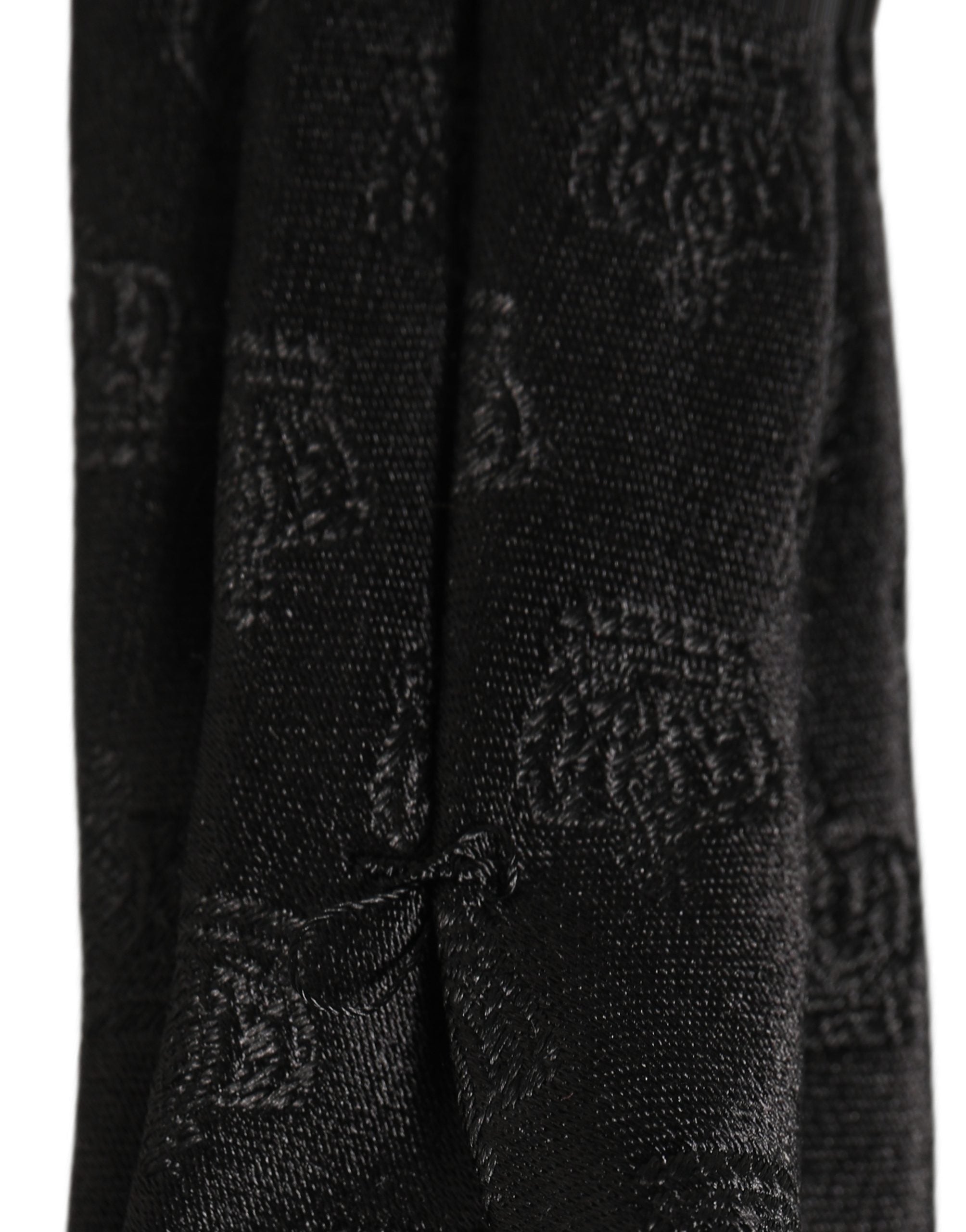 Dolce & Gabbana Black Silk Crown Print Necktie - Timeless Luxury
