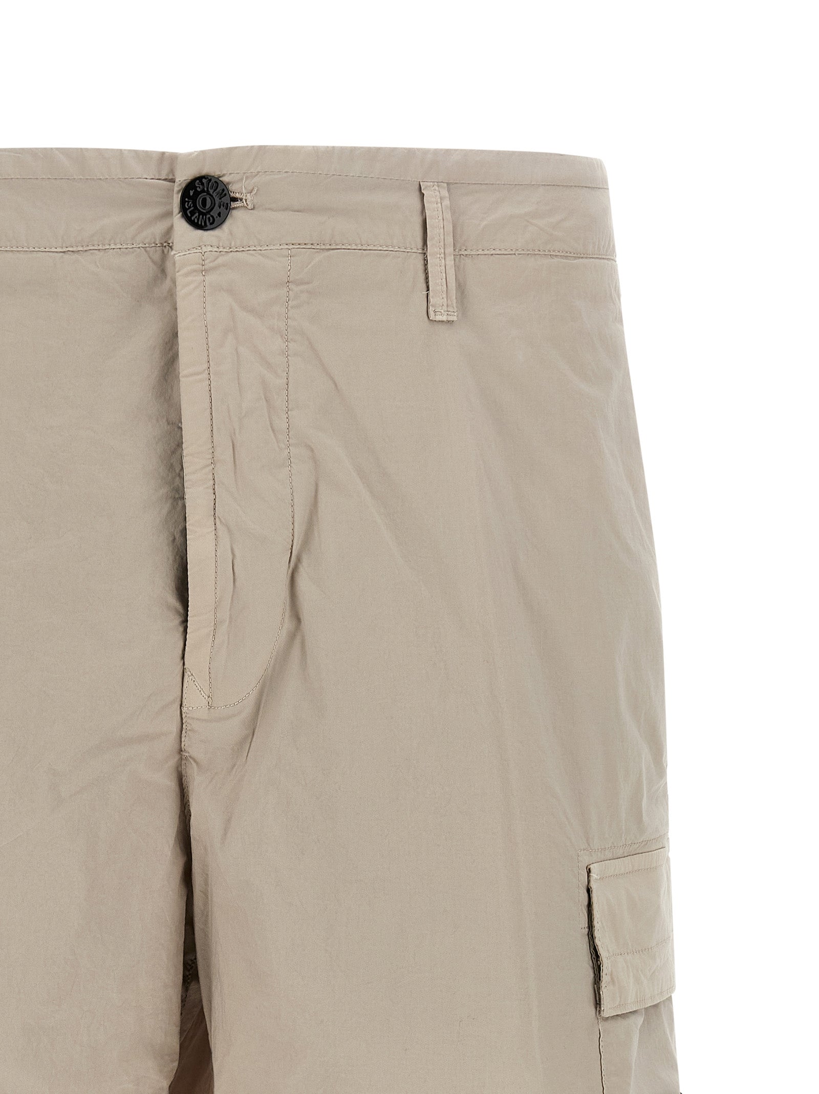 Stone Island Gray Cotton Bermuda Shorts
