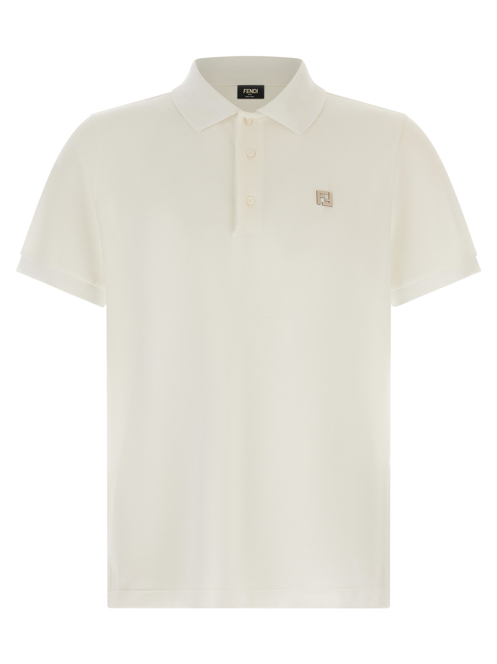Fendi White Cotton Polo Shirt - Timeless Elegance Redefined