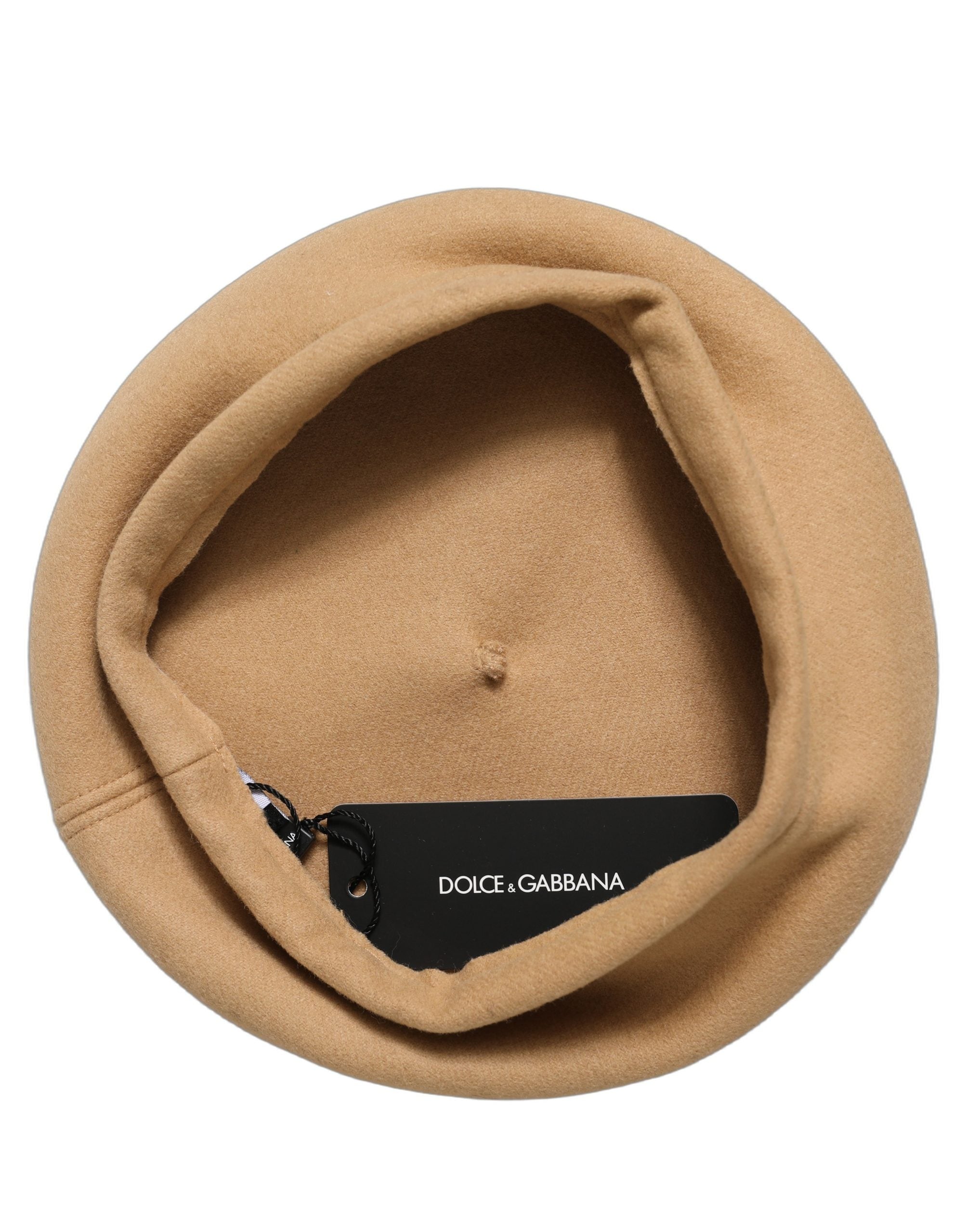 Dolce & Gabbana Beige Wool Cashmere Beret Hat - Timeless Elegance