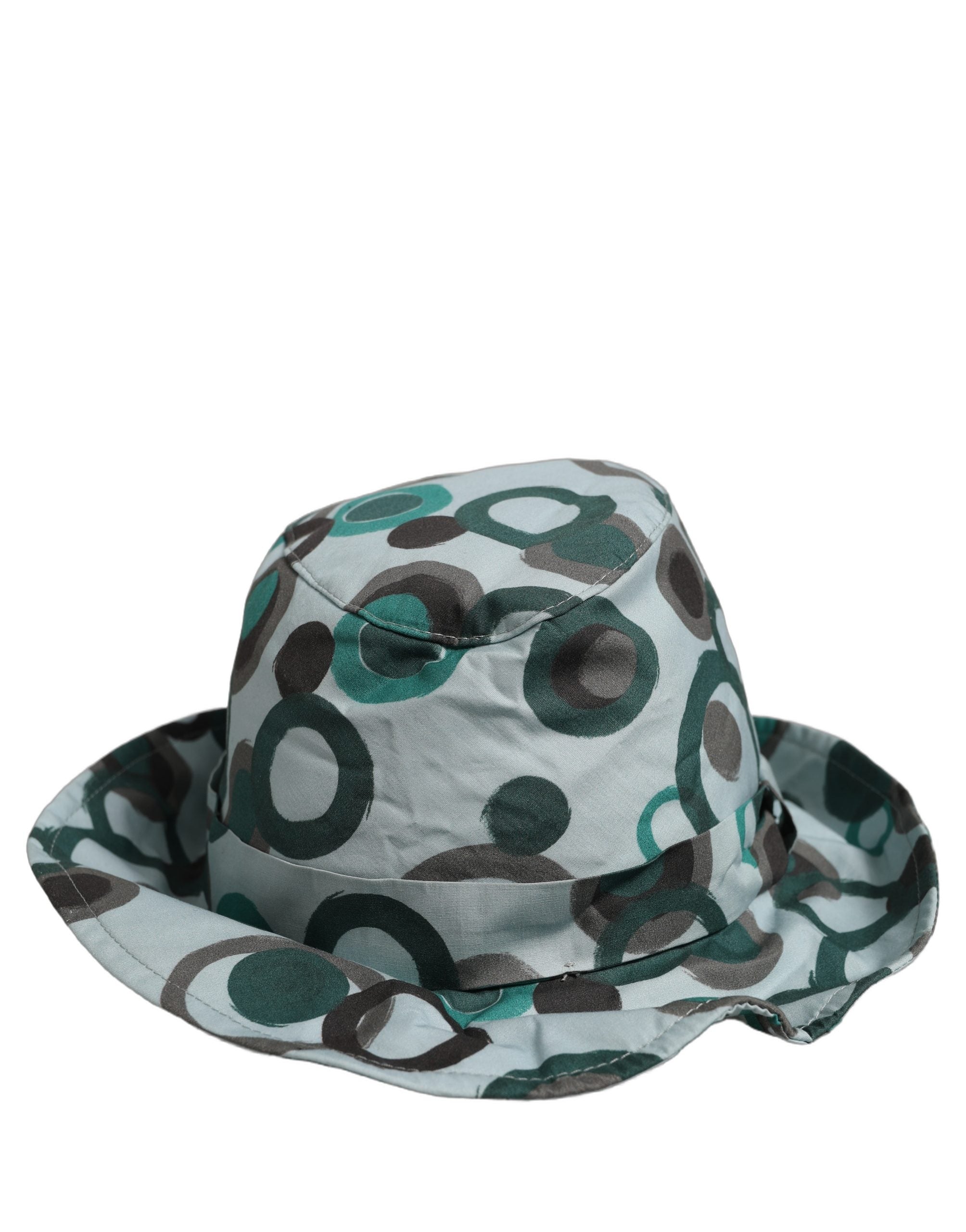 Dolce & Gabbana Teal Cotton Polka Dot Bucket Hat - Luxury Accessory