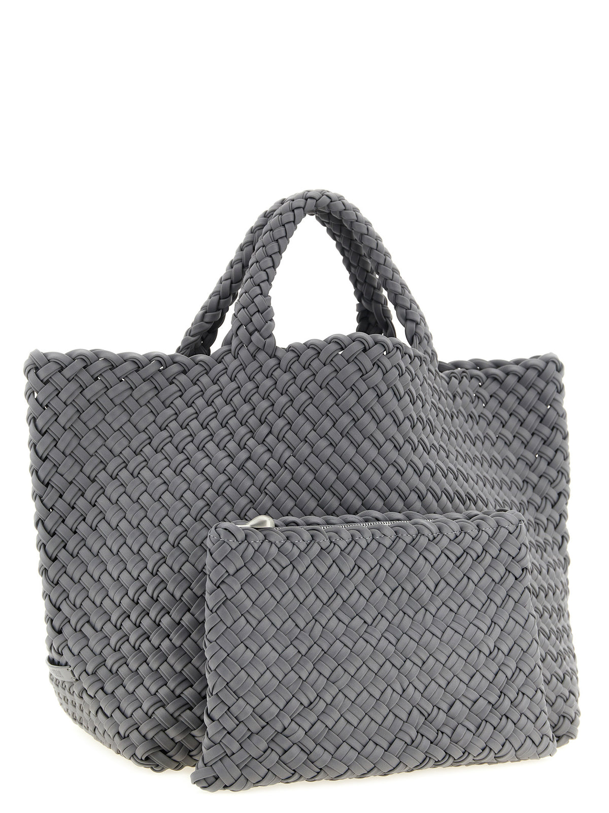 NAGHEDI Gray Nylon Tote Bag - St. Barths Double Weave Elegance