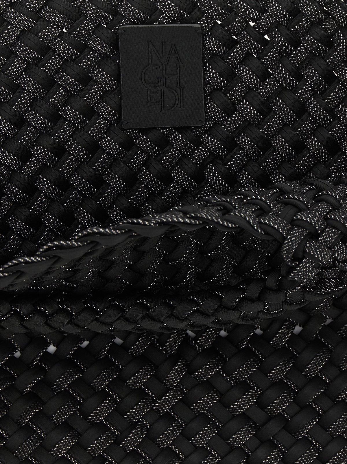 NAGHEDI Black Nylon Tote Bag - Exquisite Double Weave Elegance