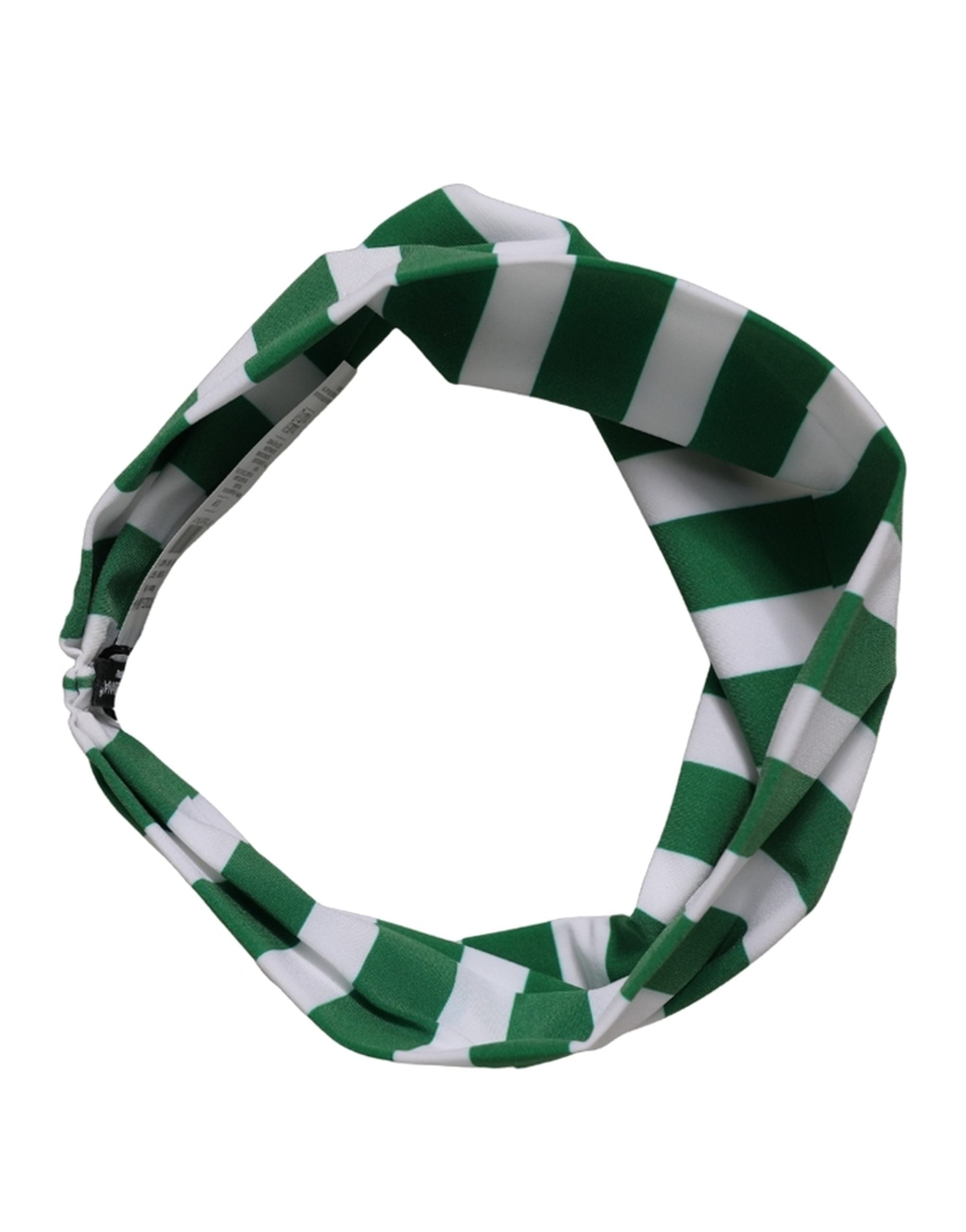 Dolce & Gabbana Green White Stripes Head Wrap - Timeless Luxury