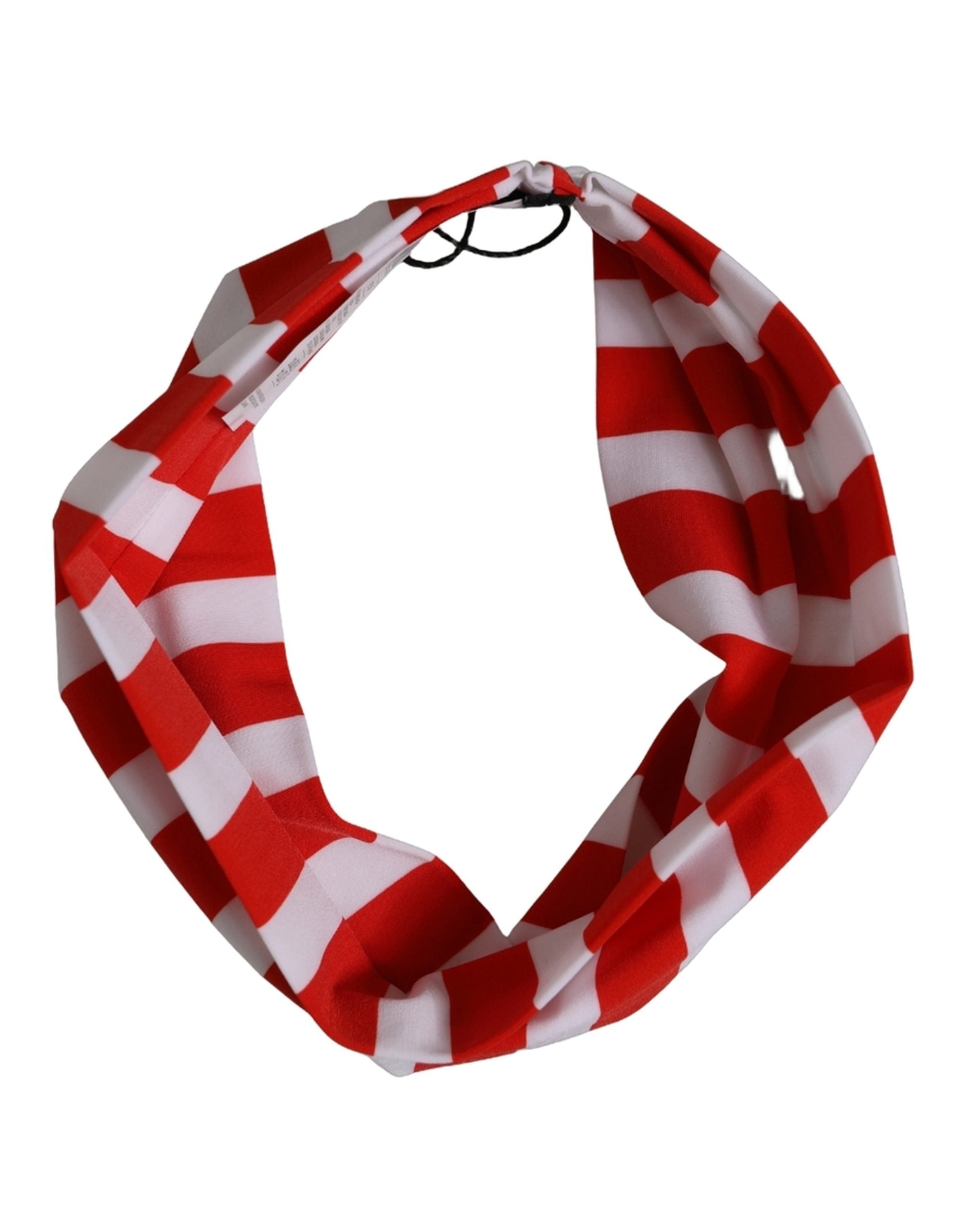 Dolce & Gabbana Red and White Stripes Head Wrap - Luxury Accessory