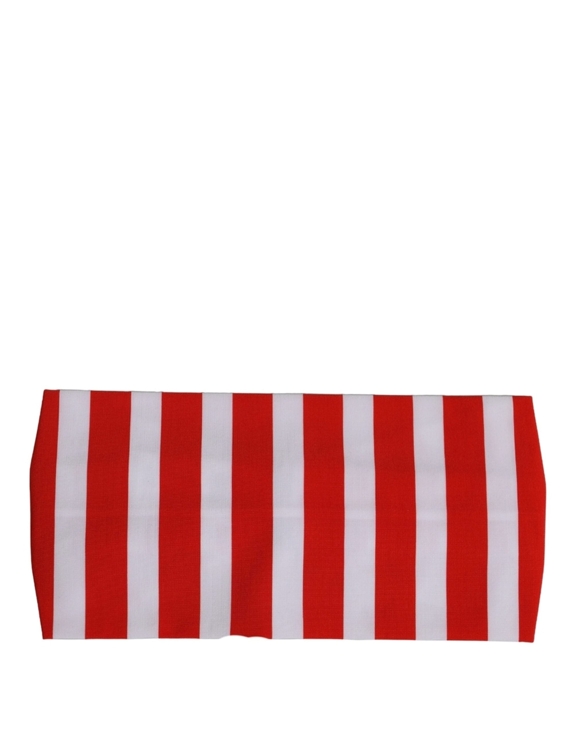 Dolce & Gabbana Red White Stripes Head Wrap - Luxury Hair Accessory