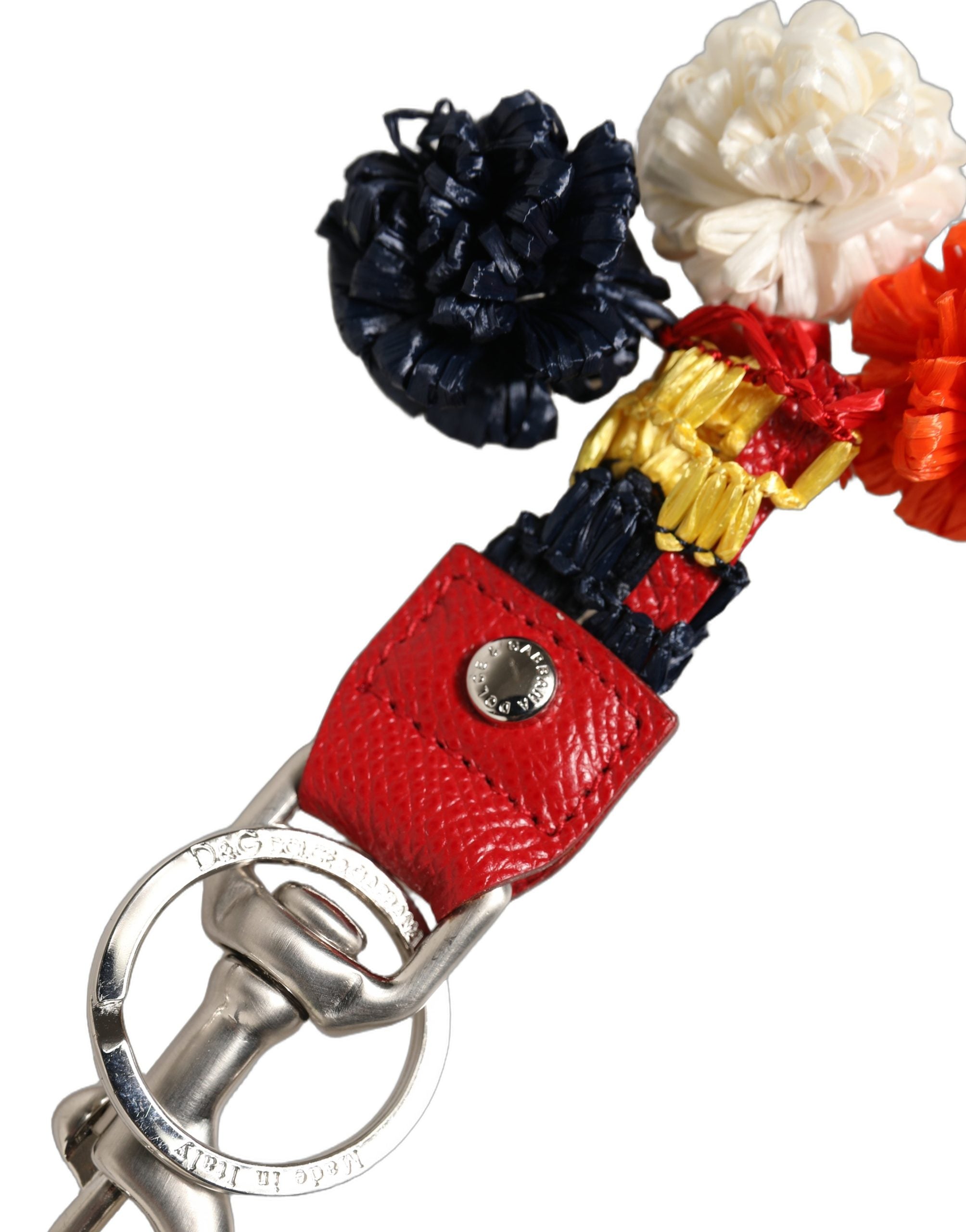 Dolce & Gabbana Raffia Leather Keyring - Exquisite Luxury Accessory