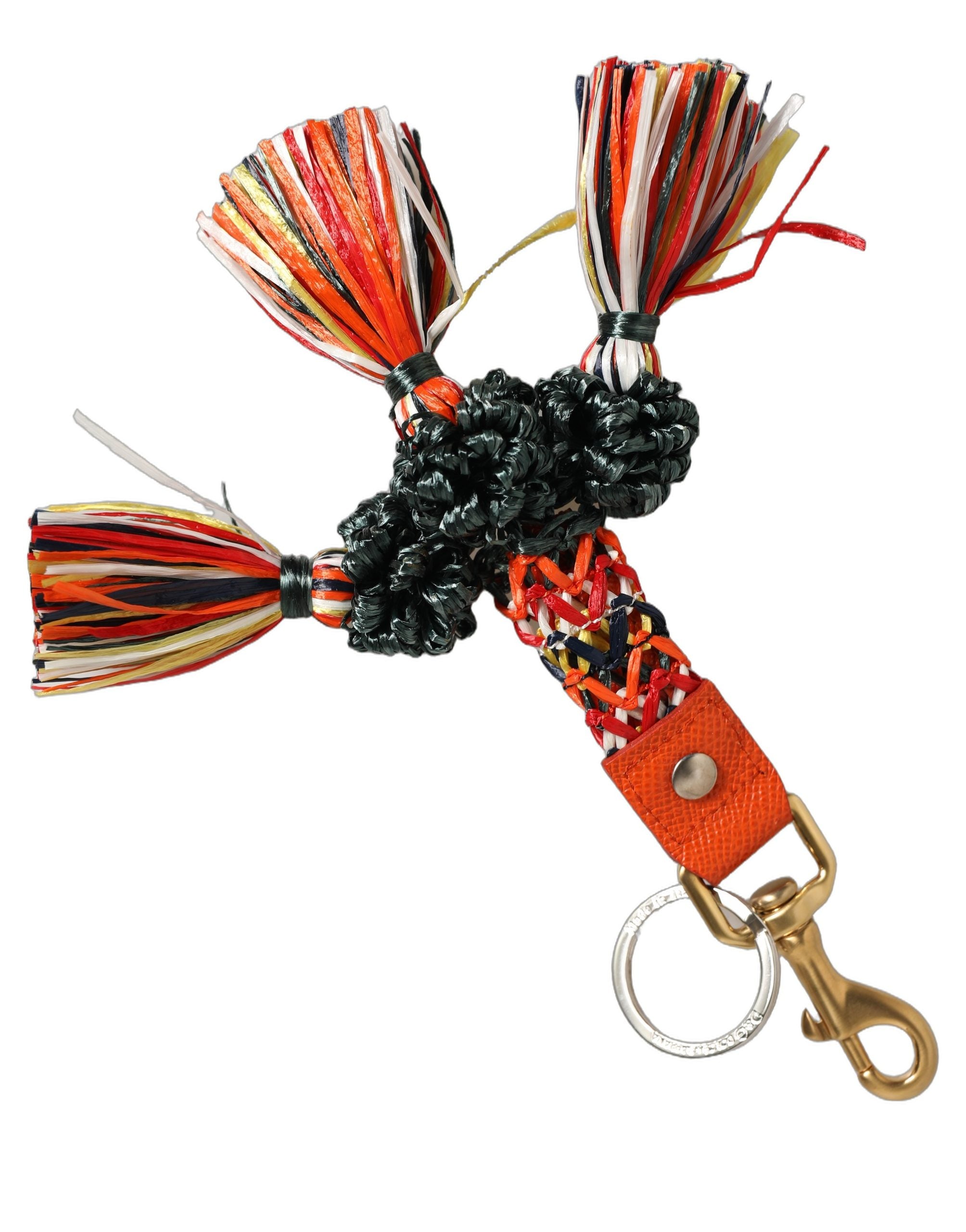 Dolce & Gabbana Raffia Leather Keyring - Exquisite Luxury Accessory