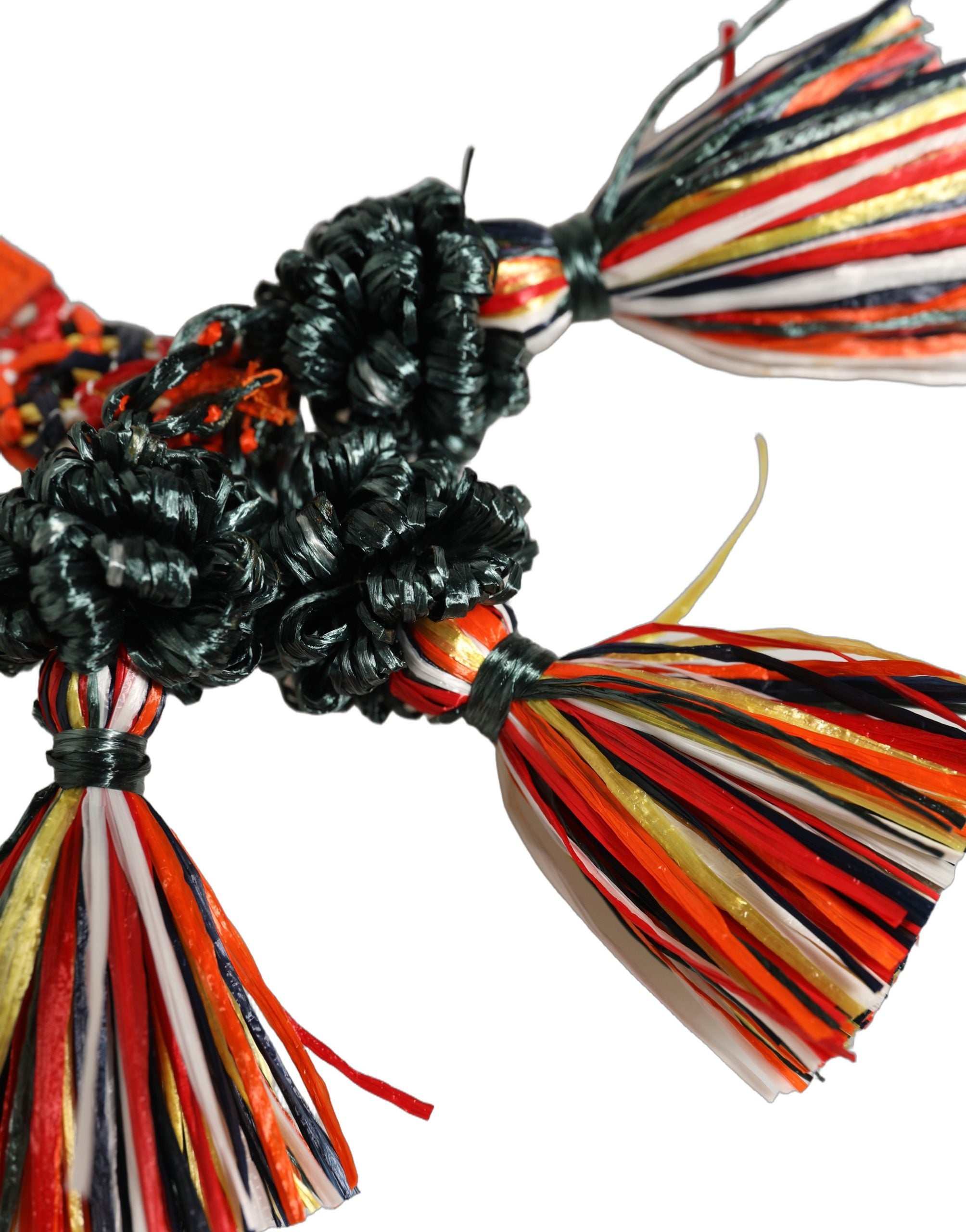 Dolce & Gabbana Raffia Leather Keyring - Luxurious Italian Craftsmanship