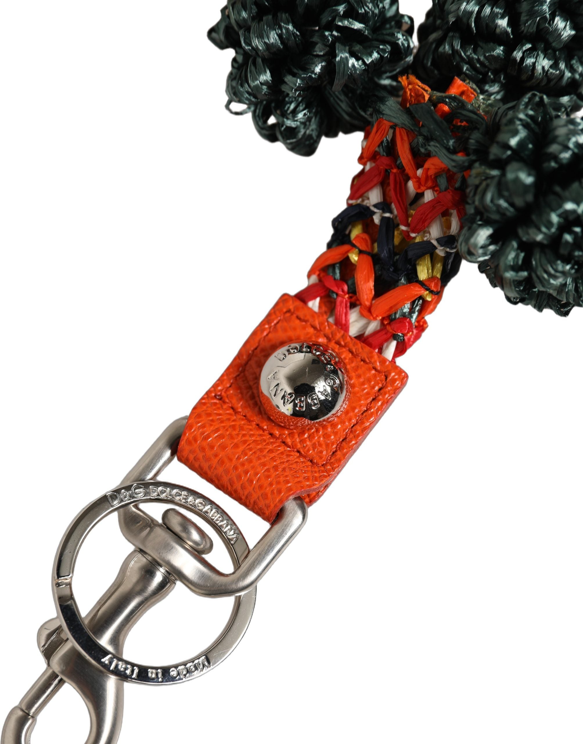 Dolce & Gabbana Raffia Leather Keyring - Exquisite Luxury Accessory
