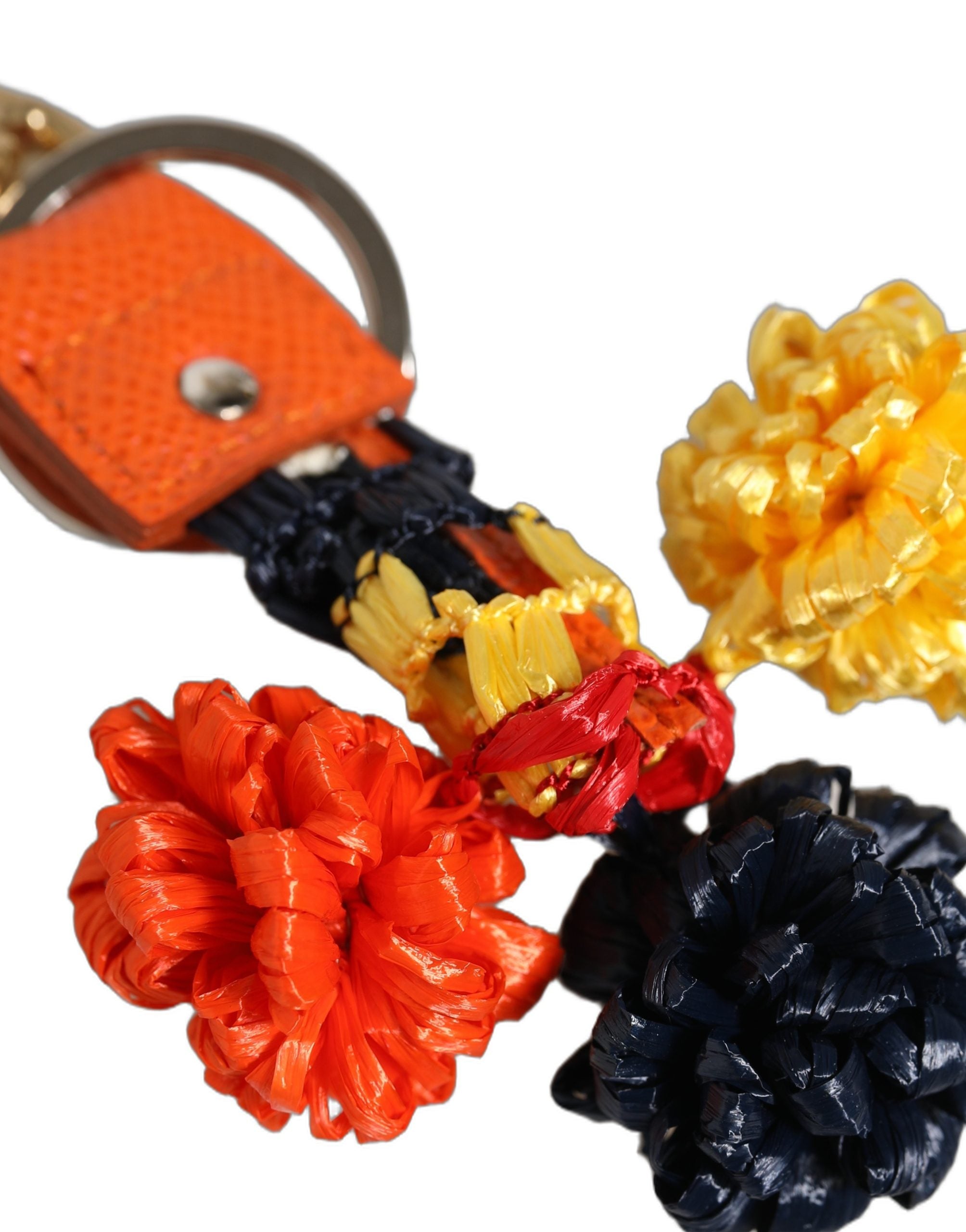Dolce & Gabbana Raffia Leather Keyring - Luxurious Designer Accessory
