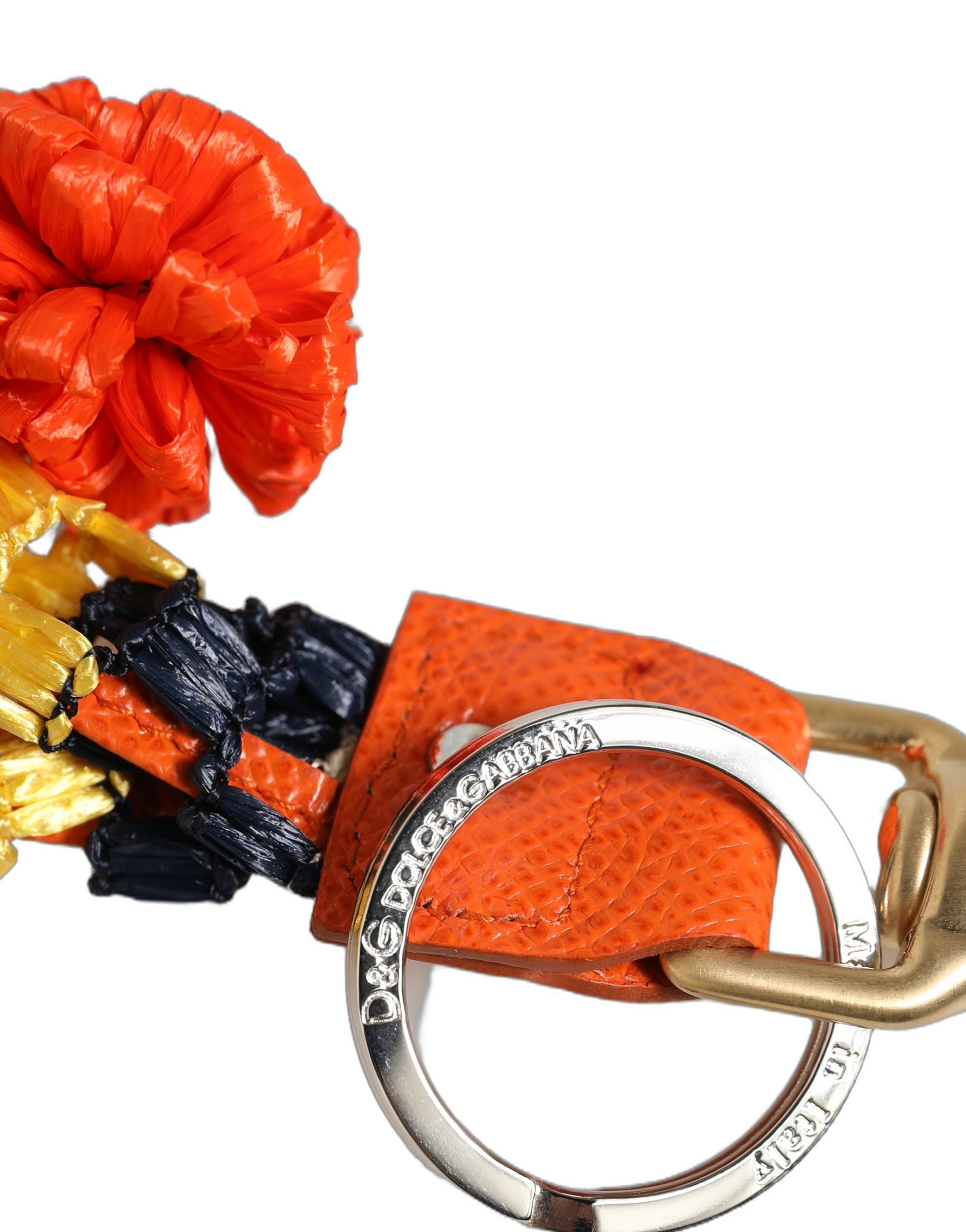 Dolce & Gabbana Raffia Leather Keyring - Exquisite Luxury Accessory