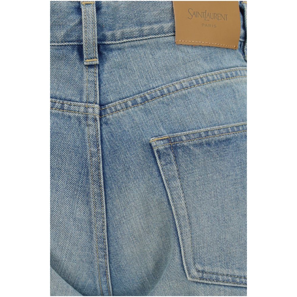 Elevate your wardrobe with Saint Laurent's Authentic Straight Jeans, crafted from certified cotton for a luxurious fit and timeless style that embodies sophistication.