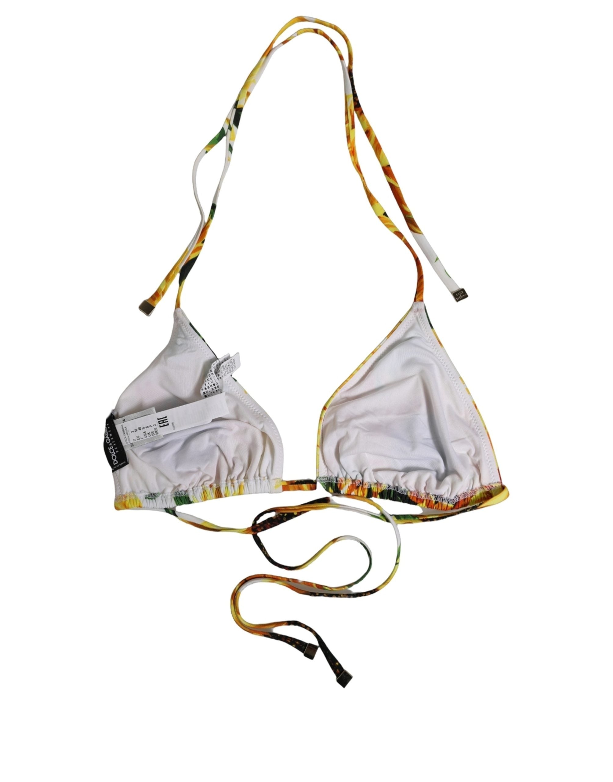 Dolce & Gabbana Multicolor Floral Halter Bikini Top - Luxury Swimwear
