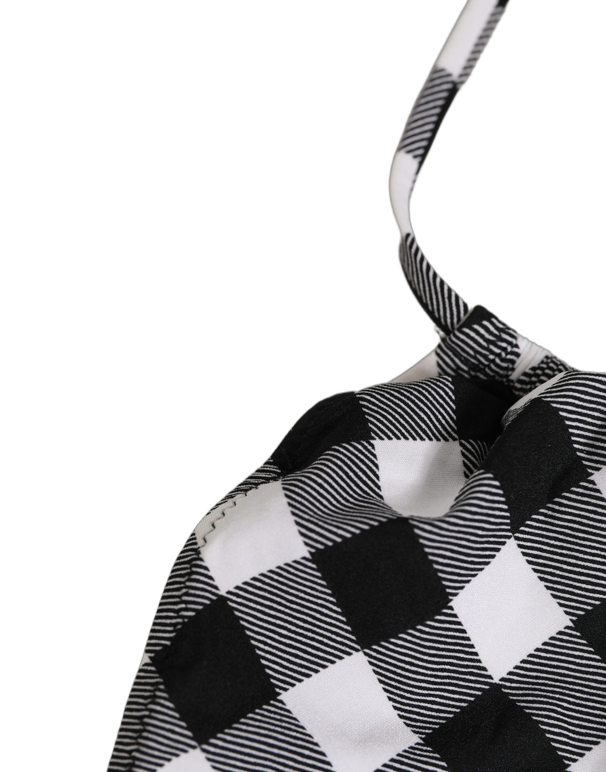 Dolce & Gabbana Halter Checkered Bikini Top - Luxury Swimwear
