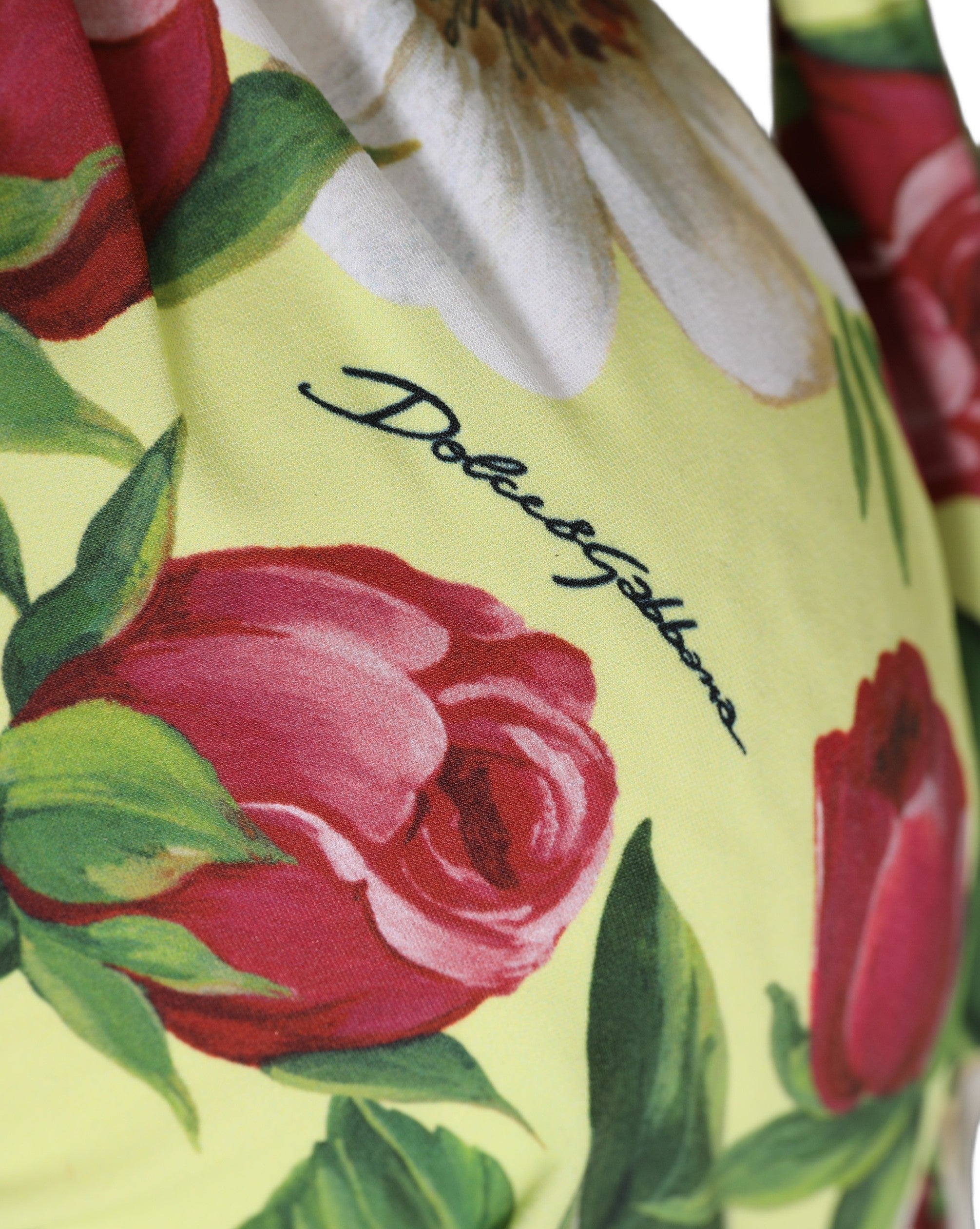 Dolce & Gabbana Yellow Floral Halter Bikini Top - Exquisite Luxury
