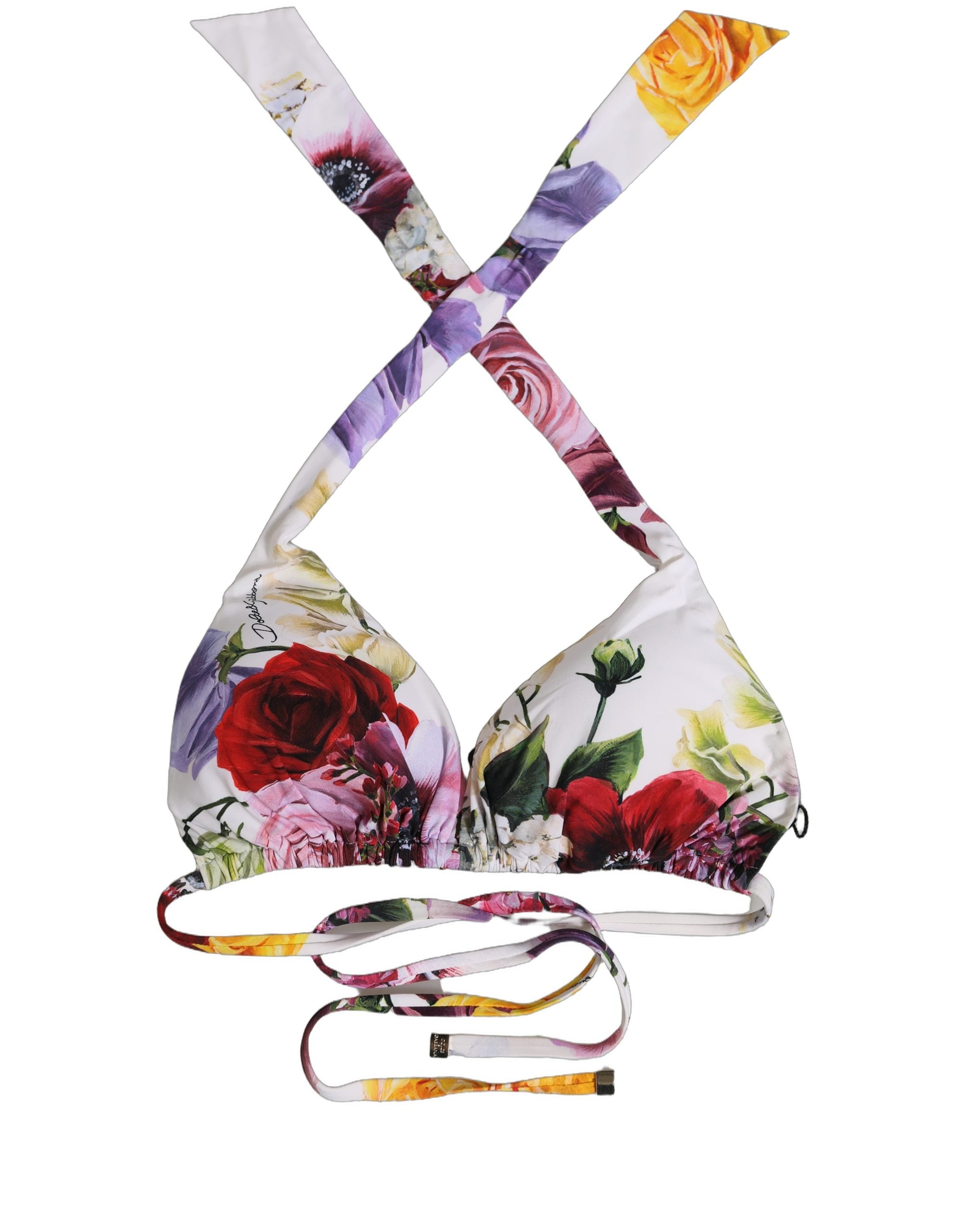 Dolce & Gabbana Triangle Bikini Top - Exquisite Floral Elegance