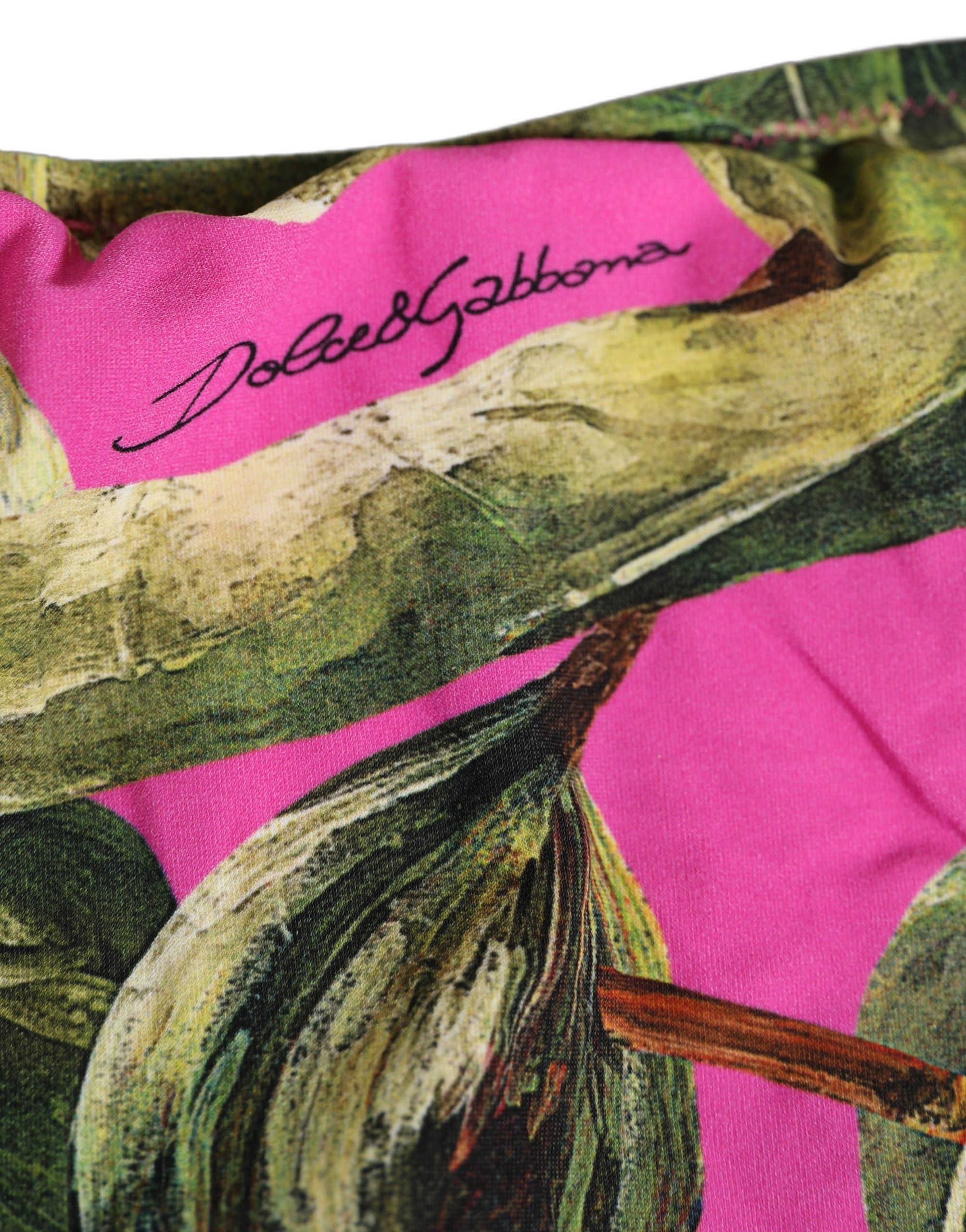Dolce & Gabbana Fuchsia Pink Fig Print Bikini Bottom - Luxury Swimwear