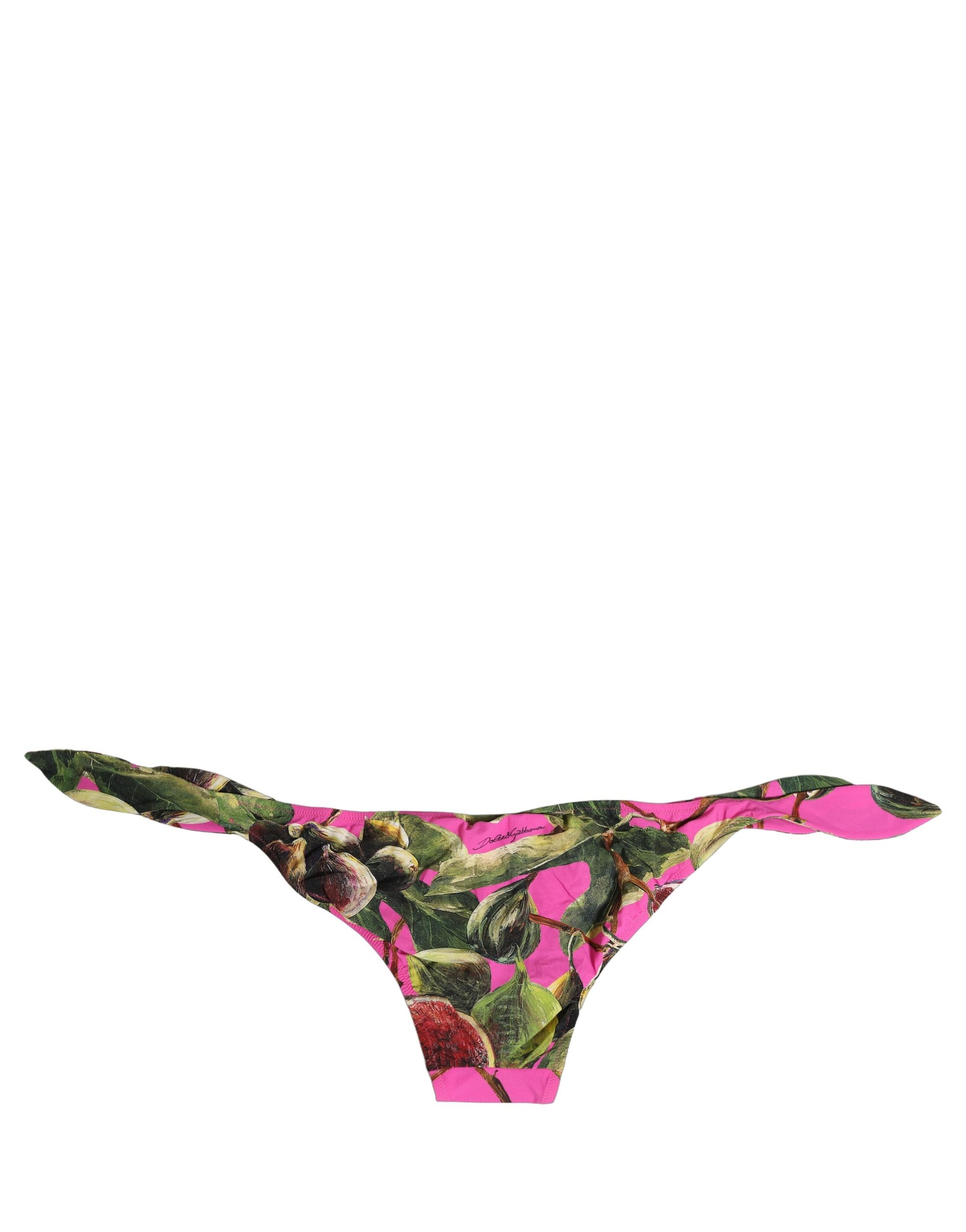 Dolce & Gabbana Fuchsia Pink Fig Print Bikini Bottoms