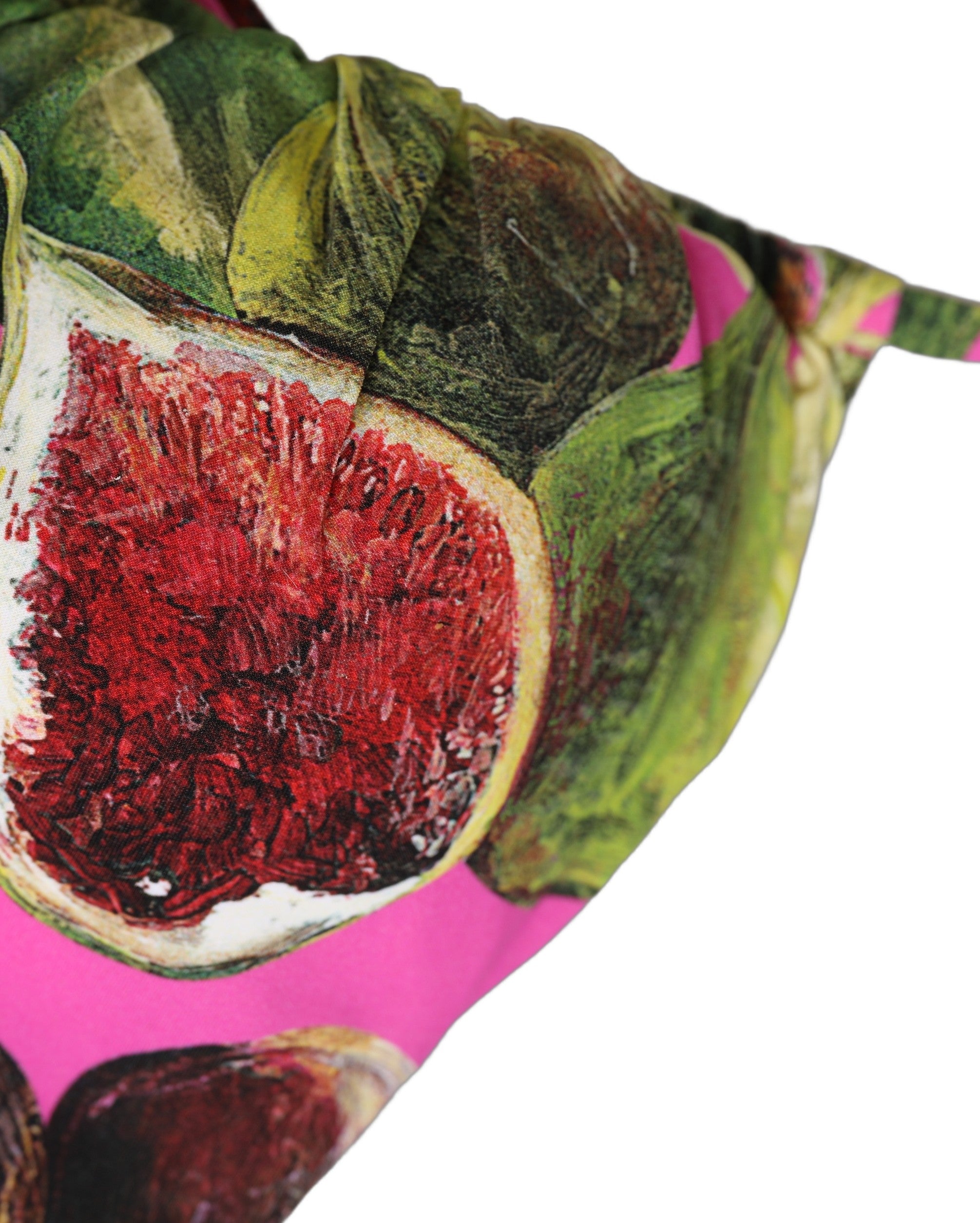 Dolce & Gabbana Fuchsia Pink Fig Print Bikini Top - Luxury Swimwear
