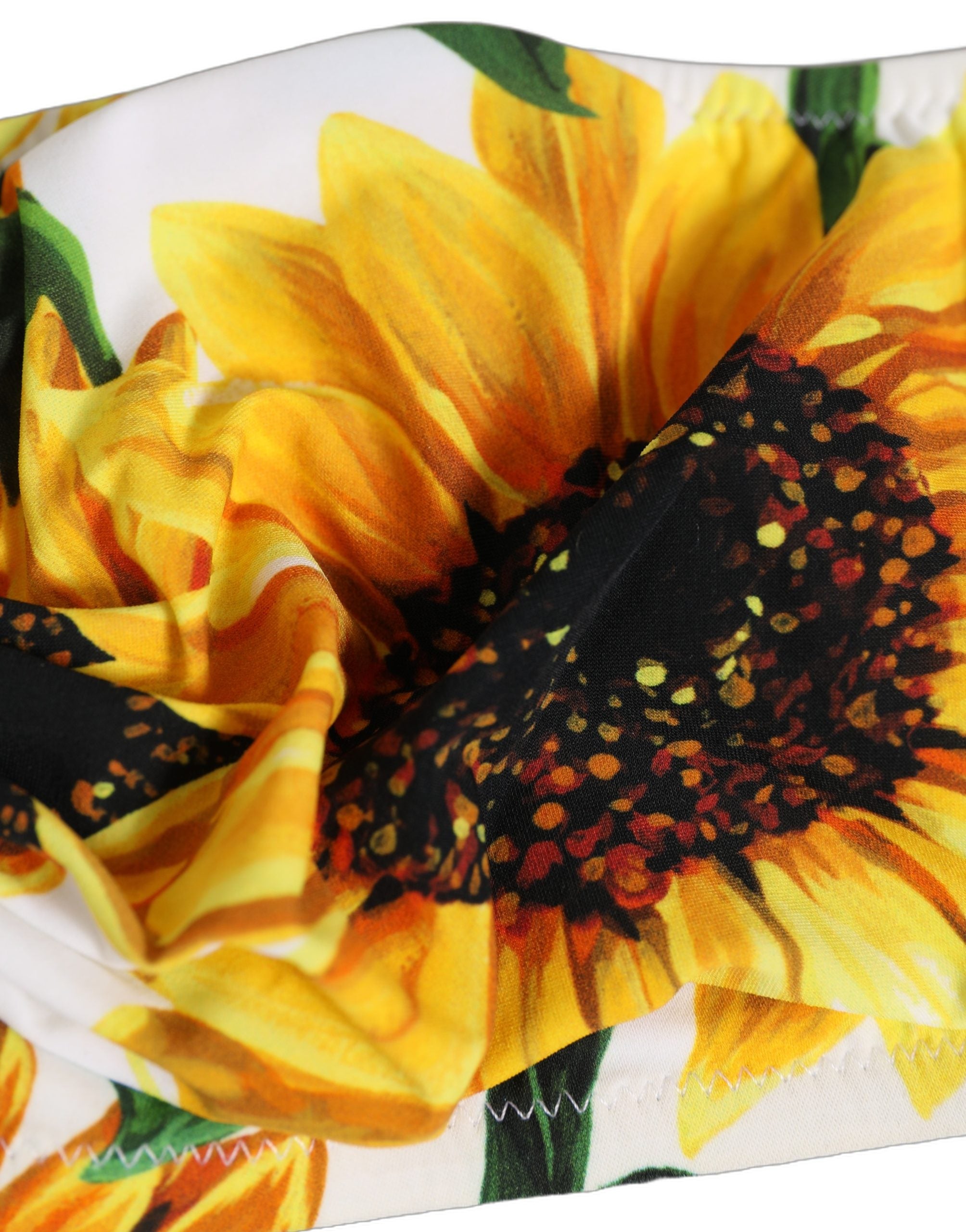 Dolce & Gabbana Sunflower Print Bandeau Bikini Top - Luxe Swimwear
