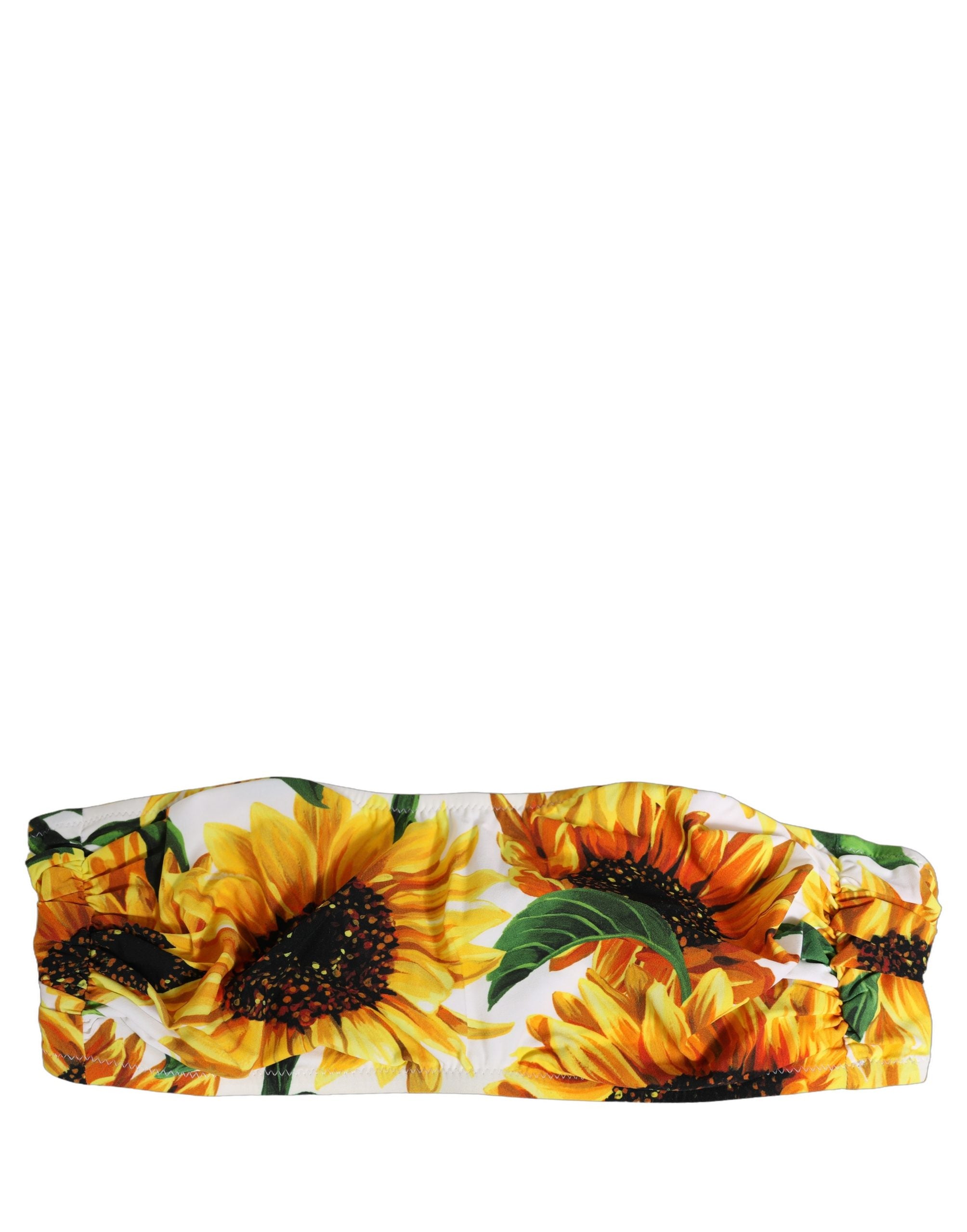 Dolce & Gabbana Sunflower Print Bandeau Bikini Top - Luxury Swimwear