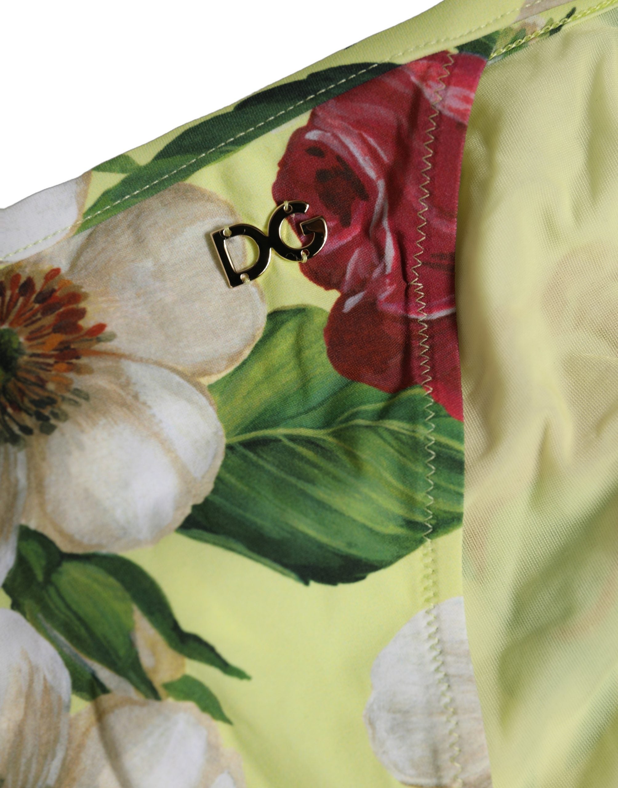 Dolce & Gabbana Yellow Floral Print Bikini Bottom - Luxurious Elegance