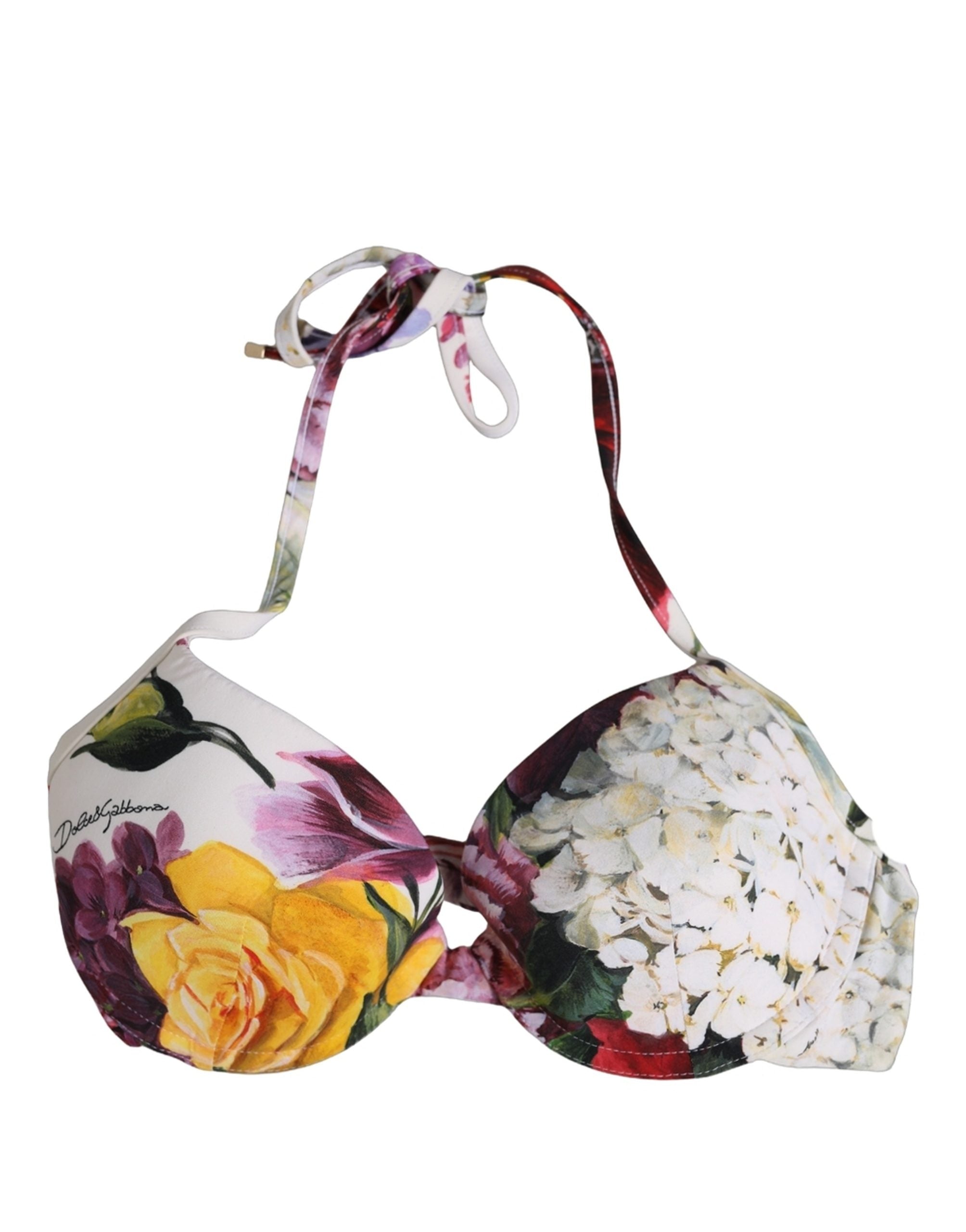 Dolce & Gabbana Floral Print Bikini Top - Luxury Swimwear