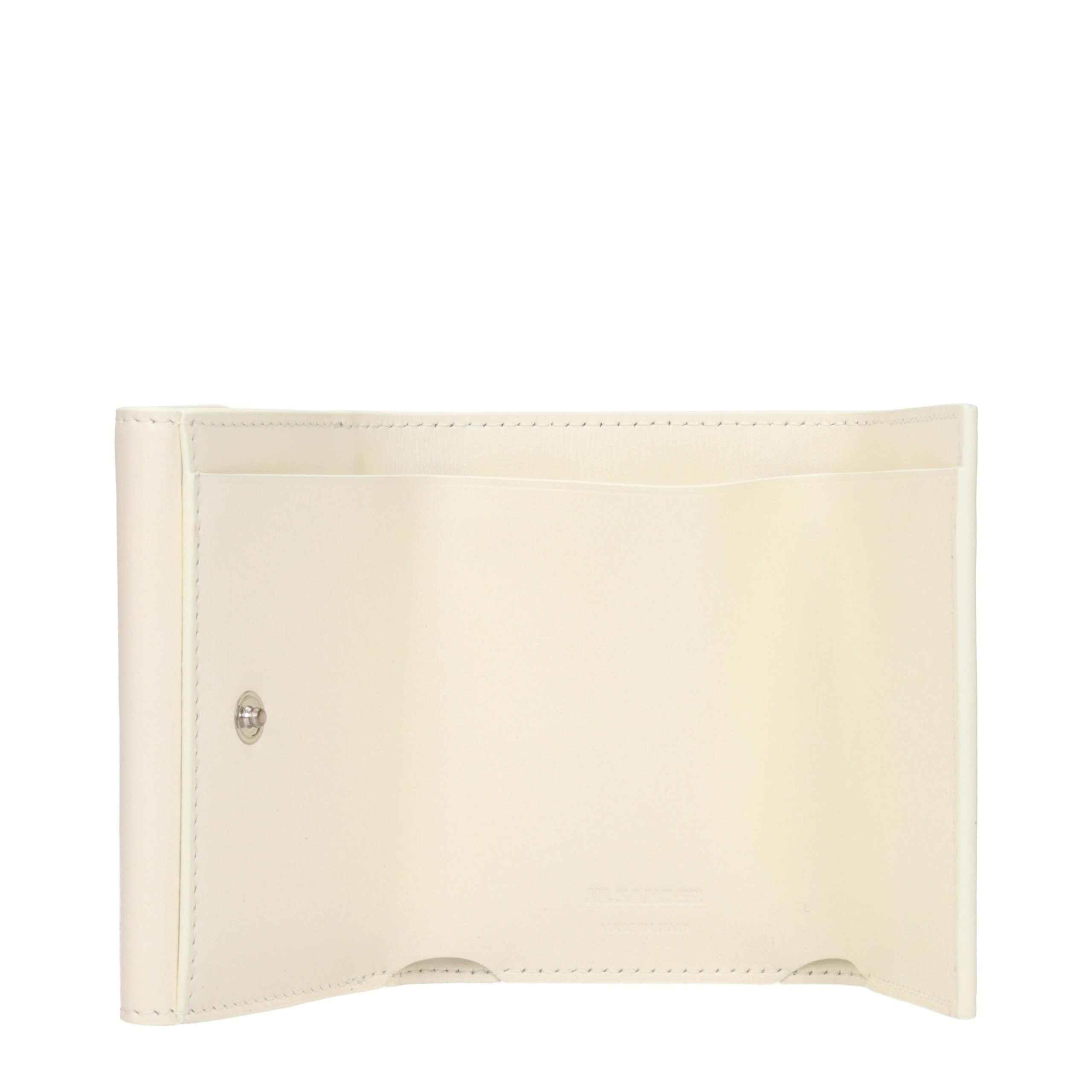 Indulge in the exquisite allure of the Jil Sander White Leather Wallet, a symbol of refined elegance and timeless craftsmanship, perfect for discerning tastes.