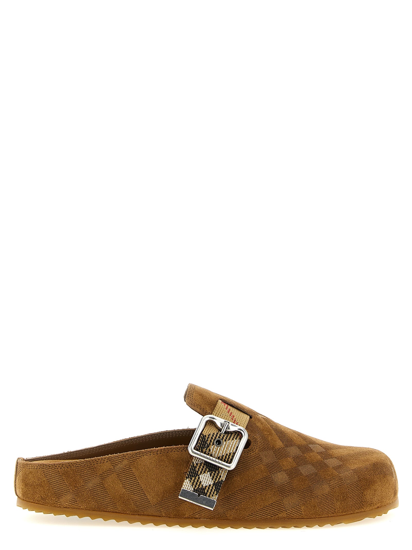 Burberry Brown Leather Clogs - Exquisite British Elegance