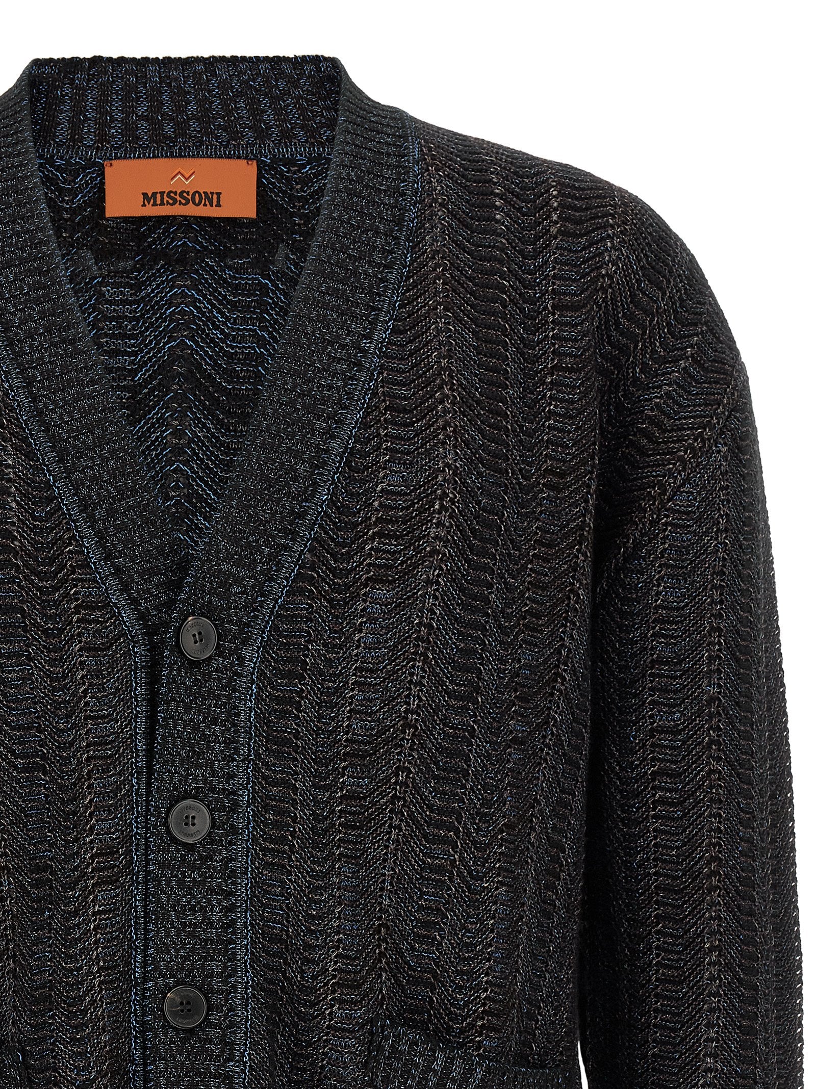 Missoni Blue Viscose Cardigan - Luxurious Knitwear for the Discerning