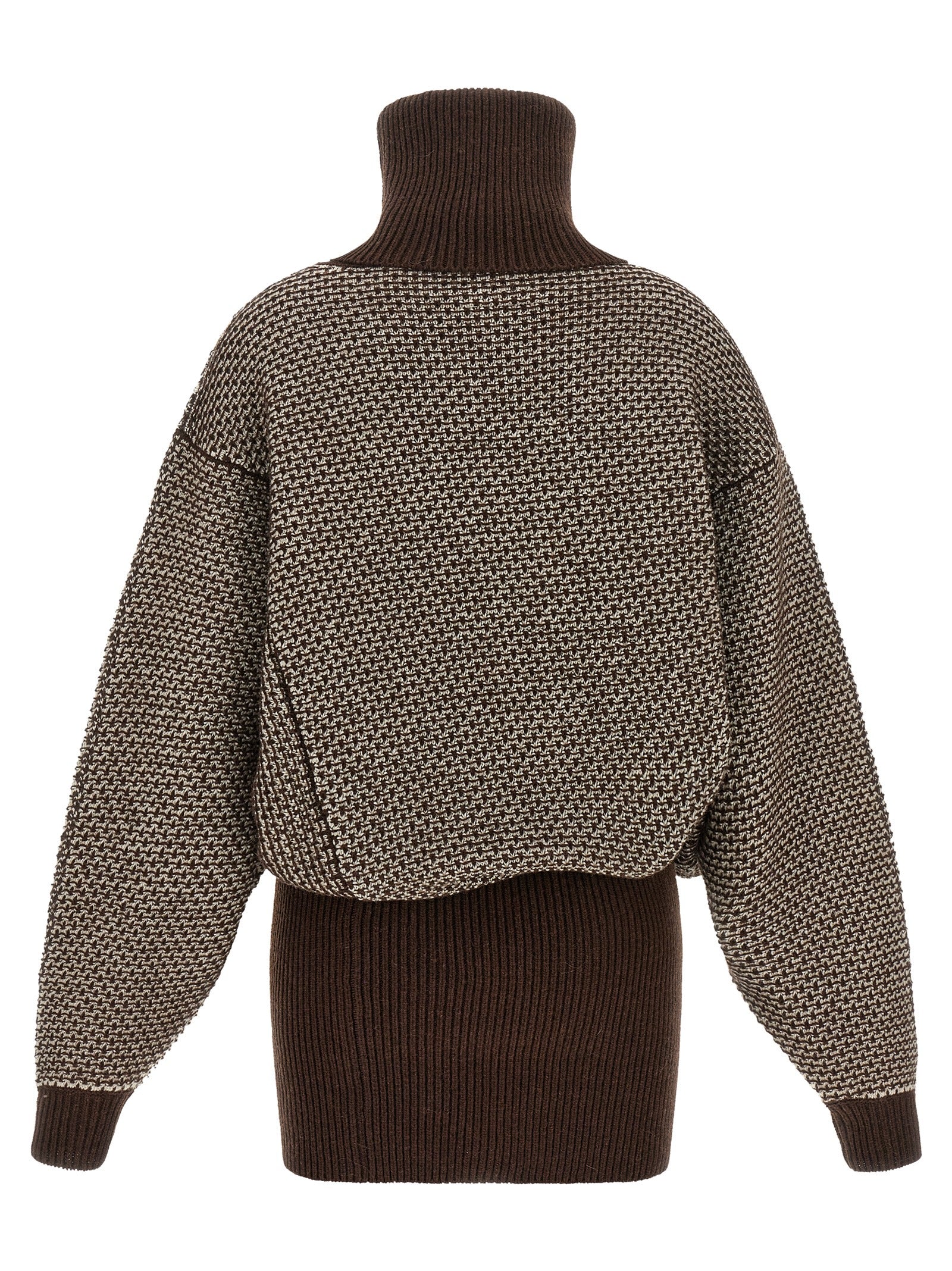 MM6 Maison Margiela Brown Wool Mini Dress - Avant-Garde Luxury