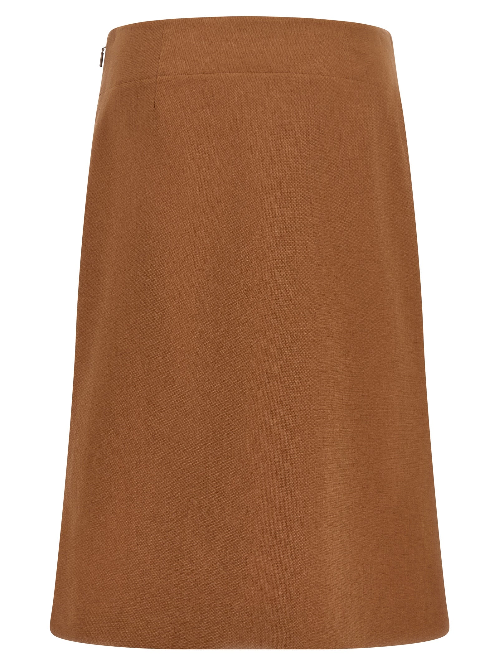 Fendi Brown Linen Midi Skirt - Timeless Elegance Redefined
