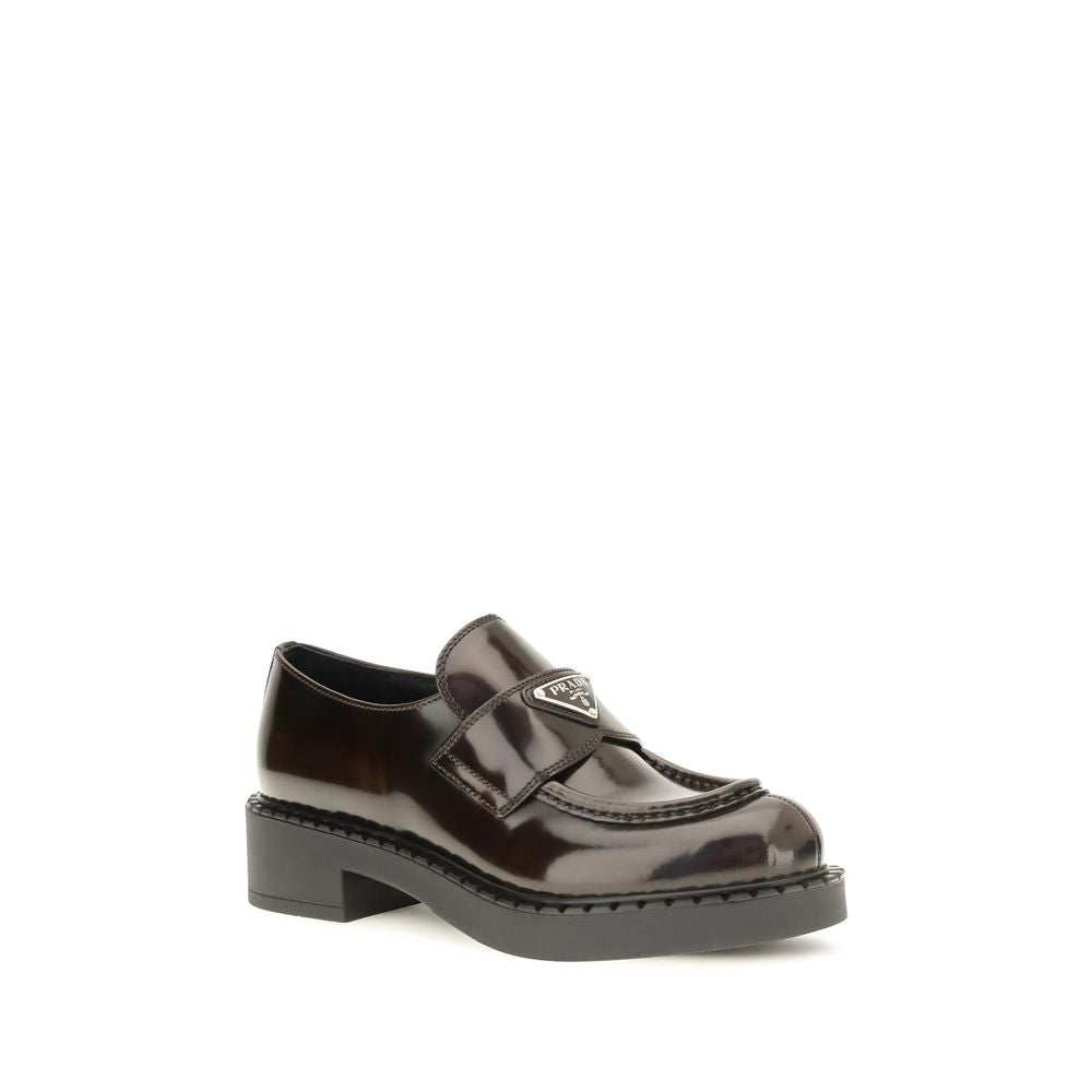 Prada Brown Calf Leather Slip-On Loafers - Timeless Elegance