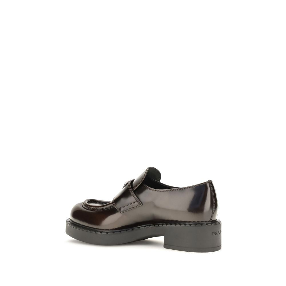 Prada Brown Calf Leather Slip-On Loafers - Timeless Elegance