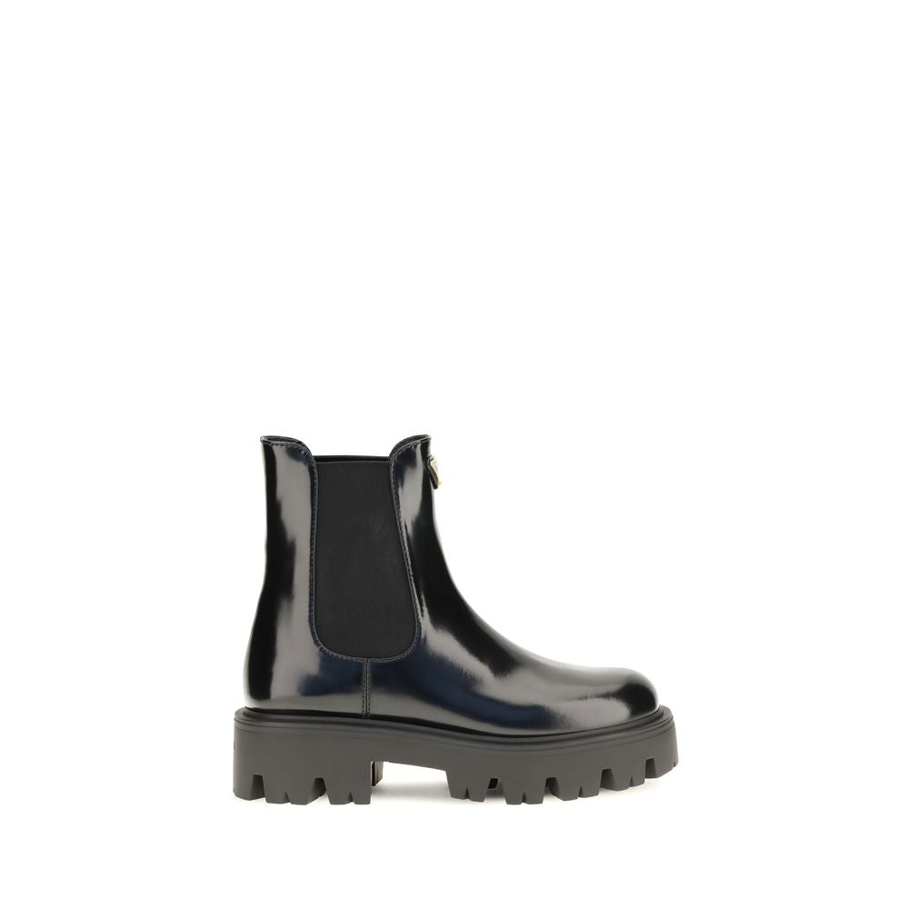 Prada Black Calf Leather Chelsea Boots - Timeless Luxury Elegance